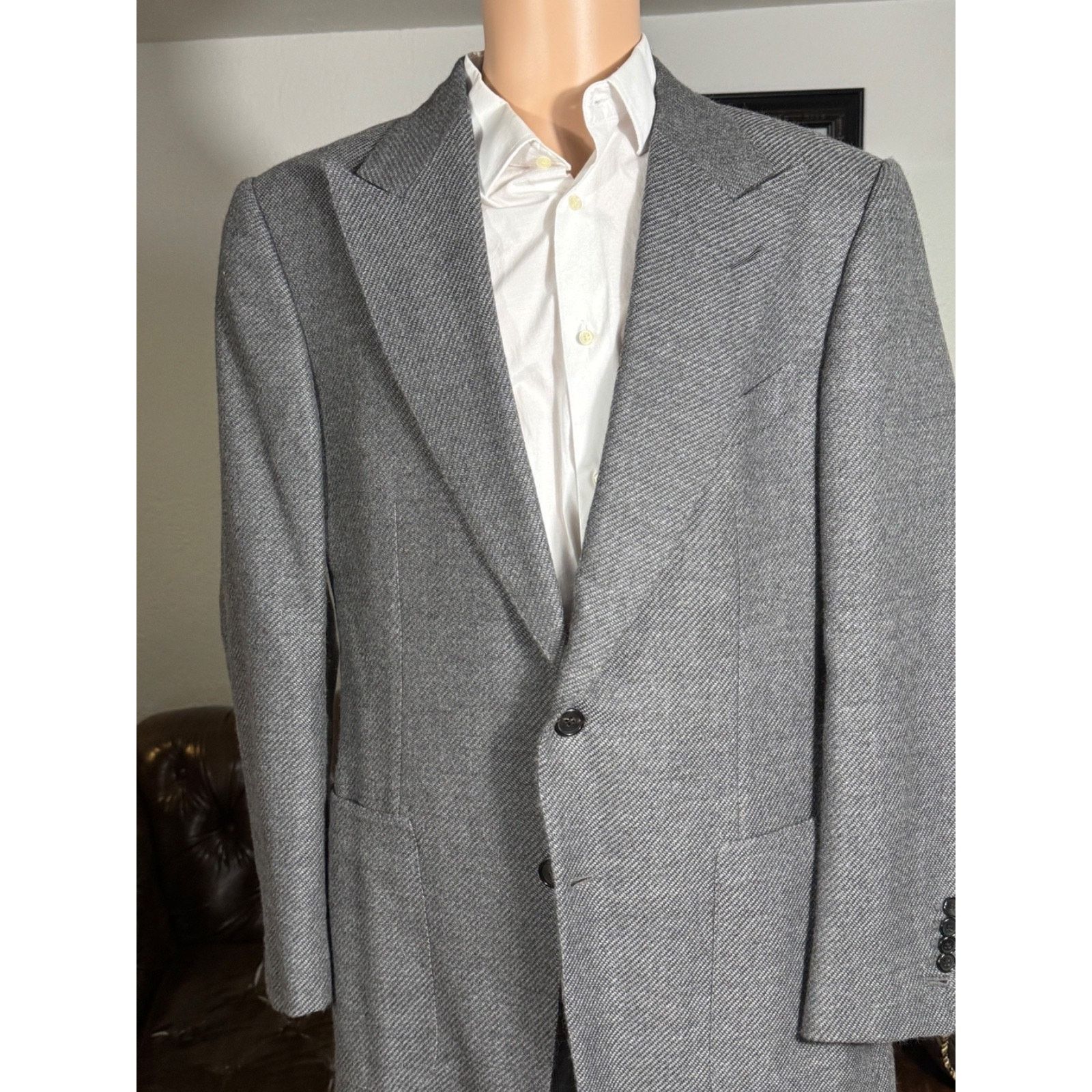 Tom Ford Tom Ford Gray Alpaca Cashmere Tweed Blazer Jacket 44R Peak Size 44R - 10 Thumbnail
