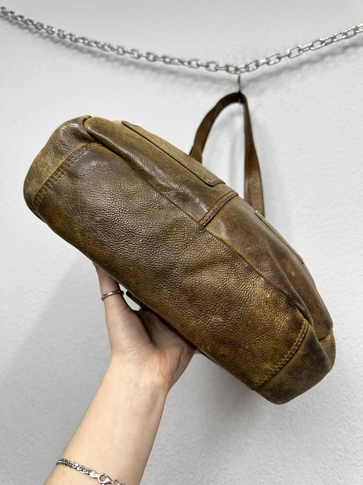 A.S.98 Vintage AS 98 Metal Zip Design Leather Bag Dolce Gabbana GOA Size ONE SIZE - 10 Thumbnail