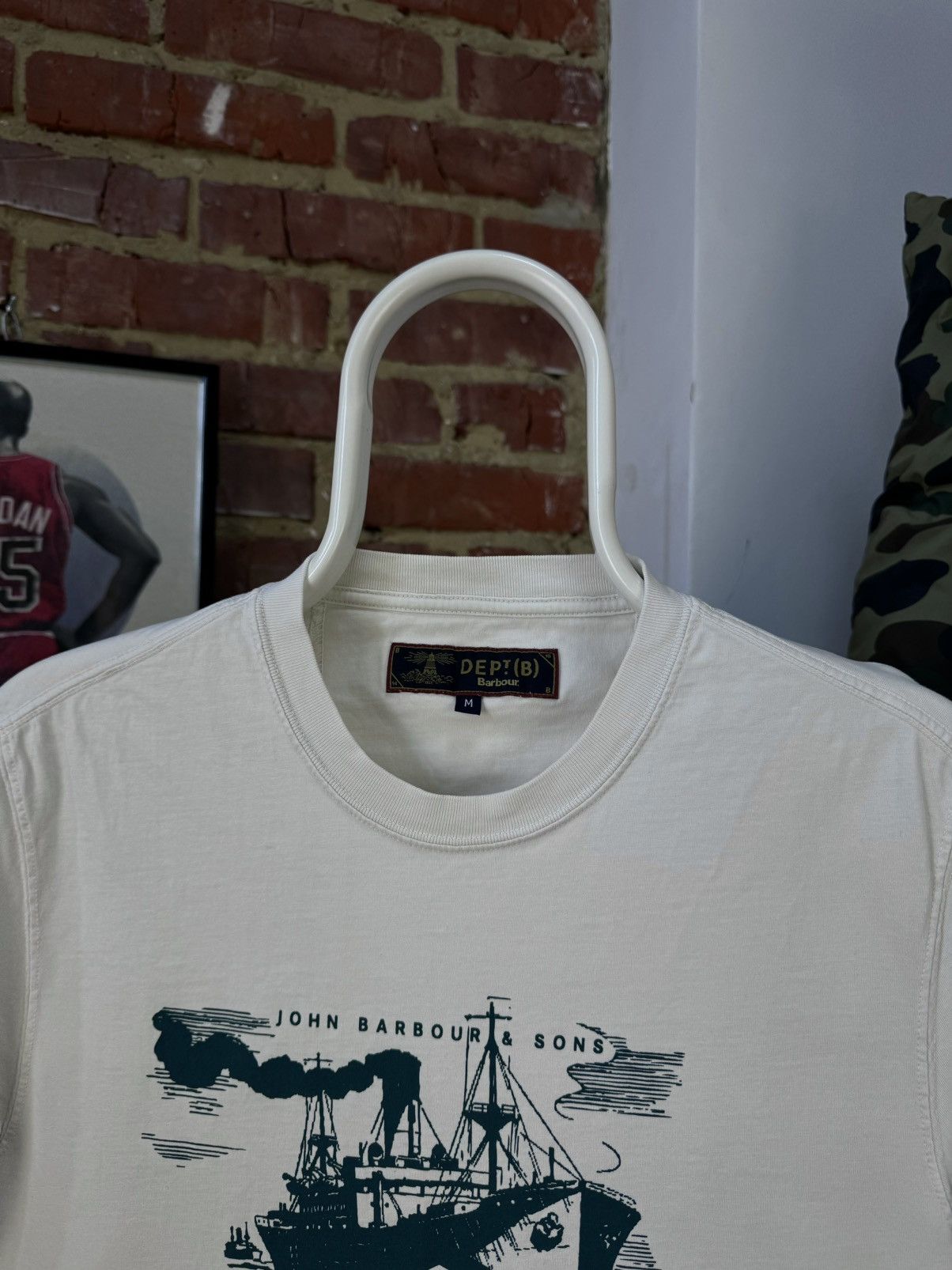 Barbour BARBOUR Dept B Beacon Printed White Short Sleeve T-Shirt Size US M / EU 48-50 / 2 - 4 Thumbnail