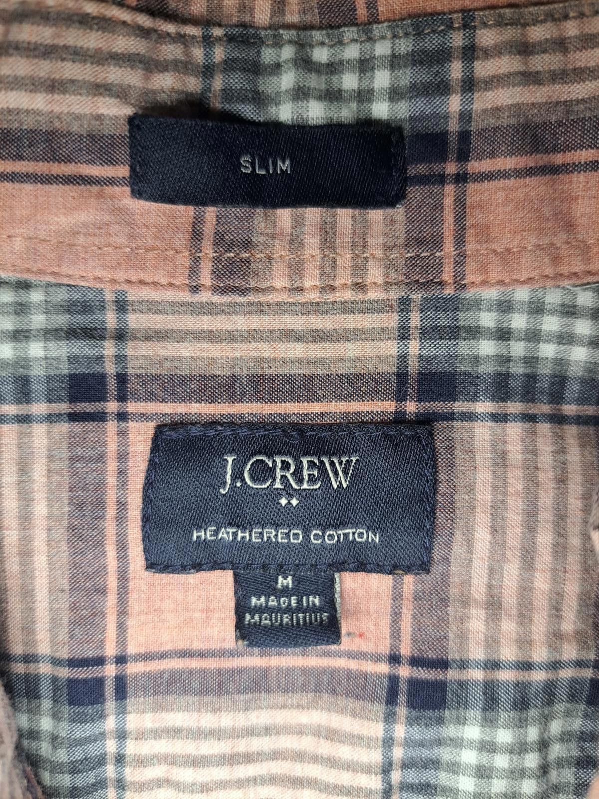 J.Crew J Crew Button Up Shirt Medium Pink Plaid Heathered Cotton Size US M / EU 48-50 / 2 - 2 Thumbnail