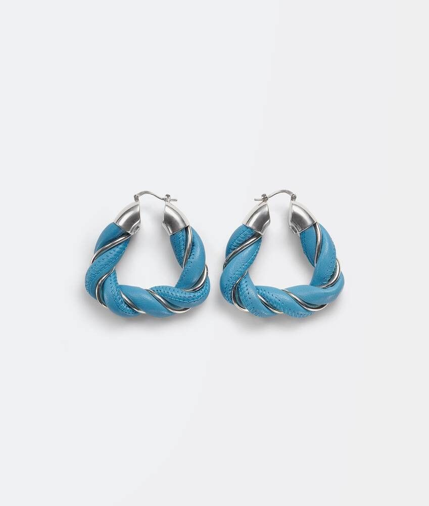 Bottega Veneta o1n1vont0425 Size: OS / Twist Triangle Hoop Earrings Blue Size ONE SIZE - 2 Thumbnail