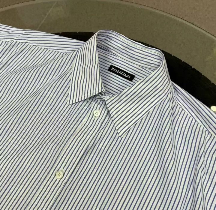 Balenciaga Balenciaga blue striped short sleeved shirt2411-Nextarrow Size US M / EU 48-50 / 2 - 2 Thumbnail