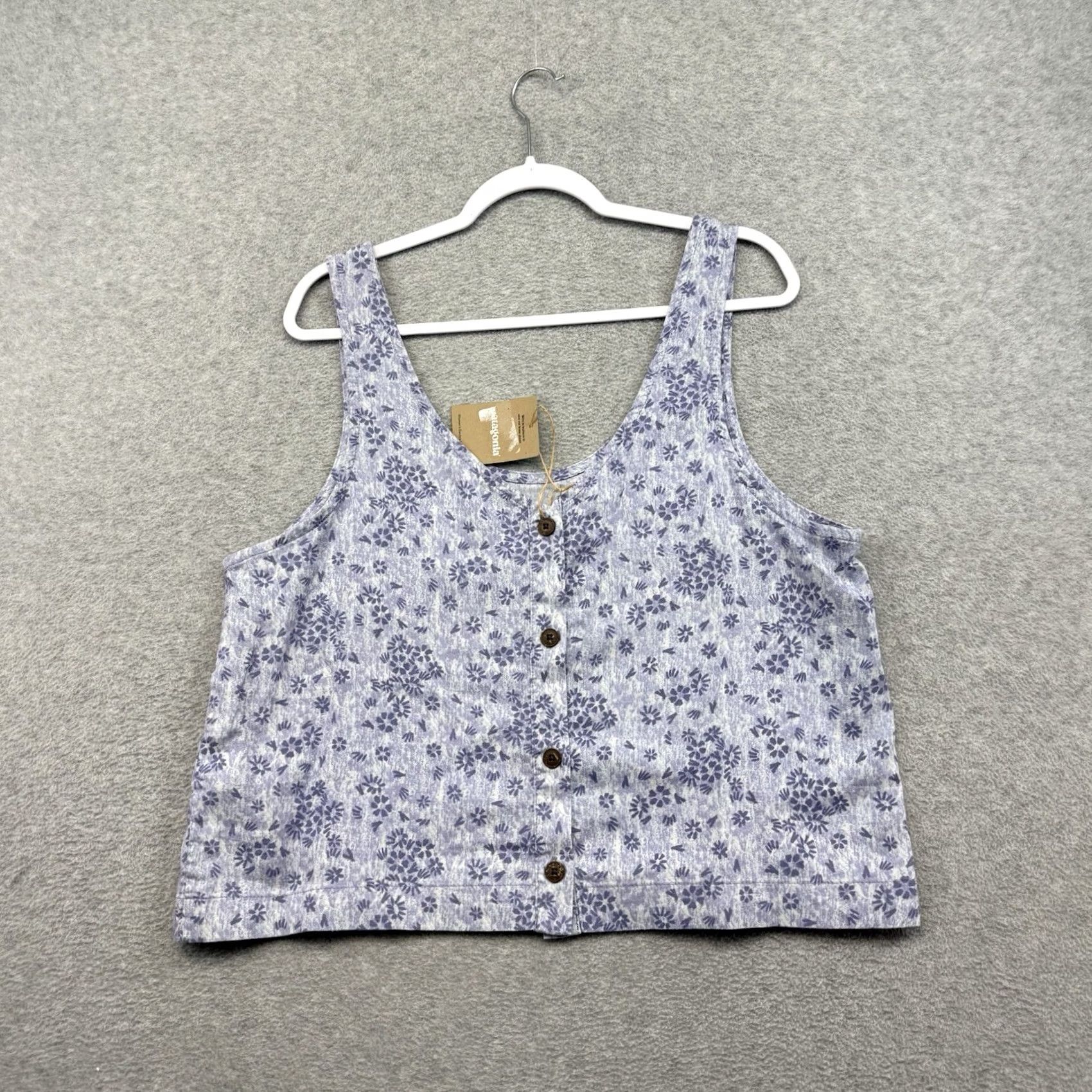 Patagonia Patagonia Women's Garden Island Top Purple L NEW Sleeveless V-Neck Tank Casual Floral Solstice Elements: Breathable Lightweight Easy Care Size L / US 10 / IT 46 - 4 Thumbnail