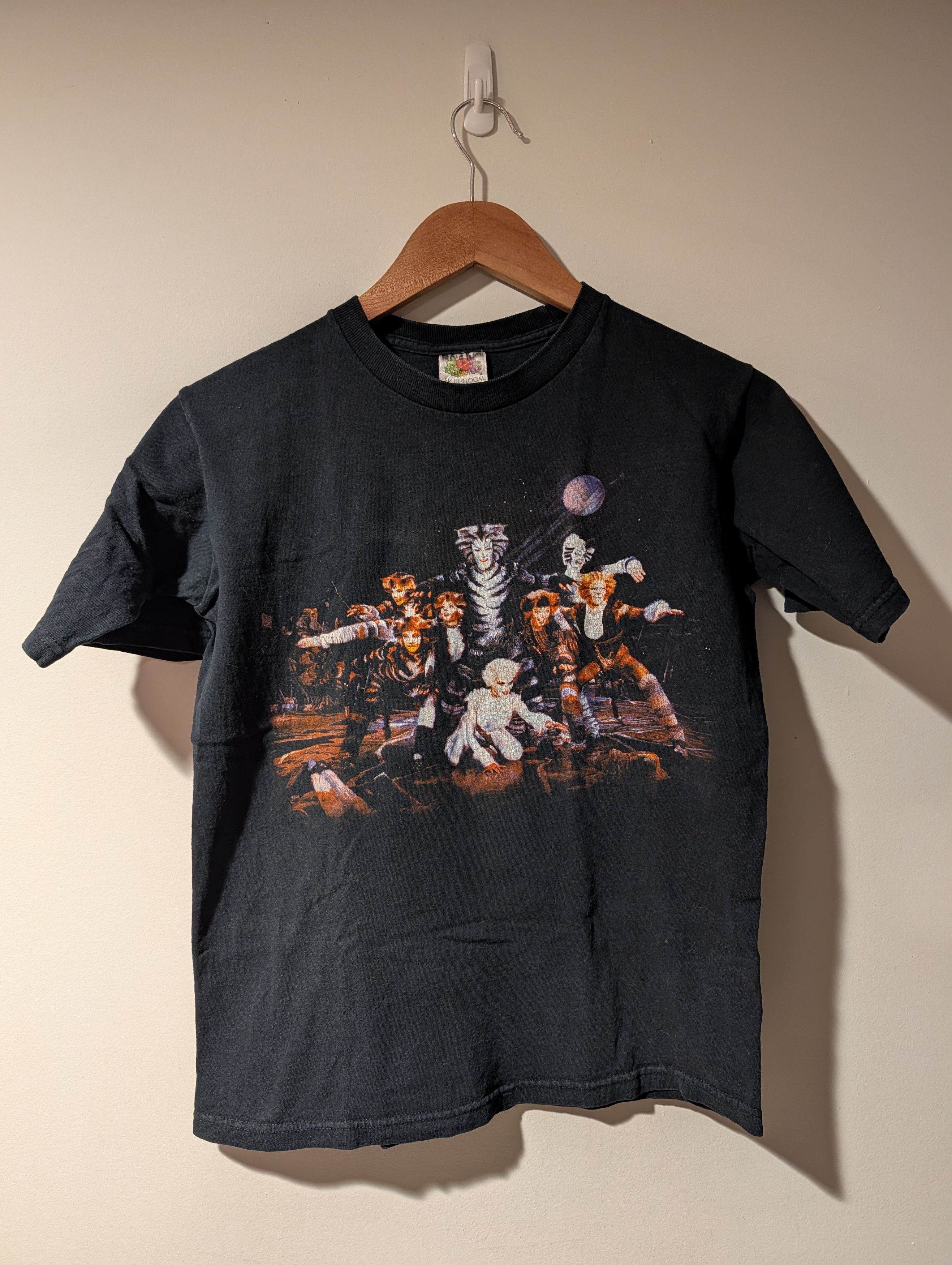 Fruit Of The Loom Vintage 90s Cats on Broadway Kids Black Medium T-Shirt Size US M / EU 48-50 / 2 - 1 Thumbnail