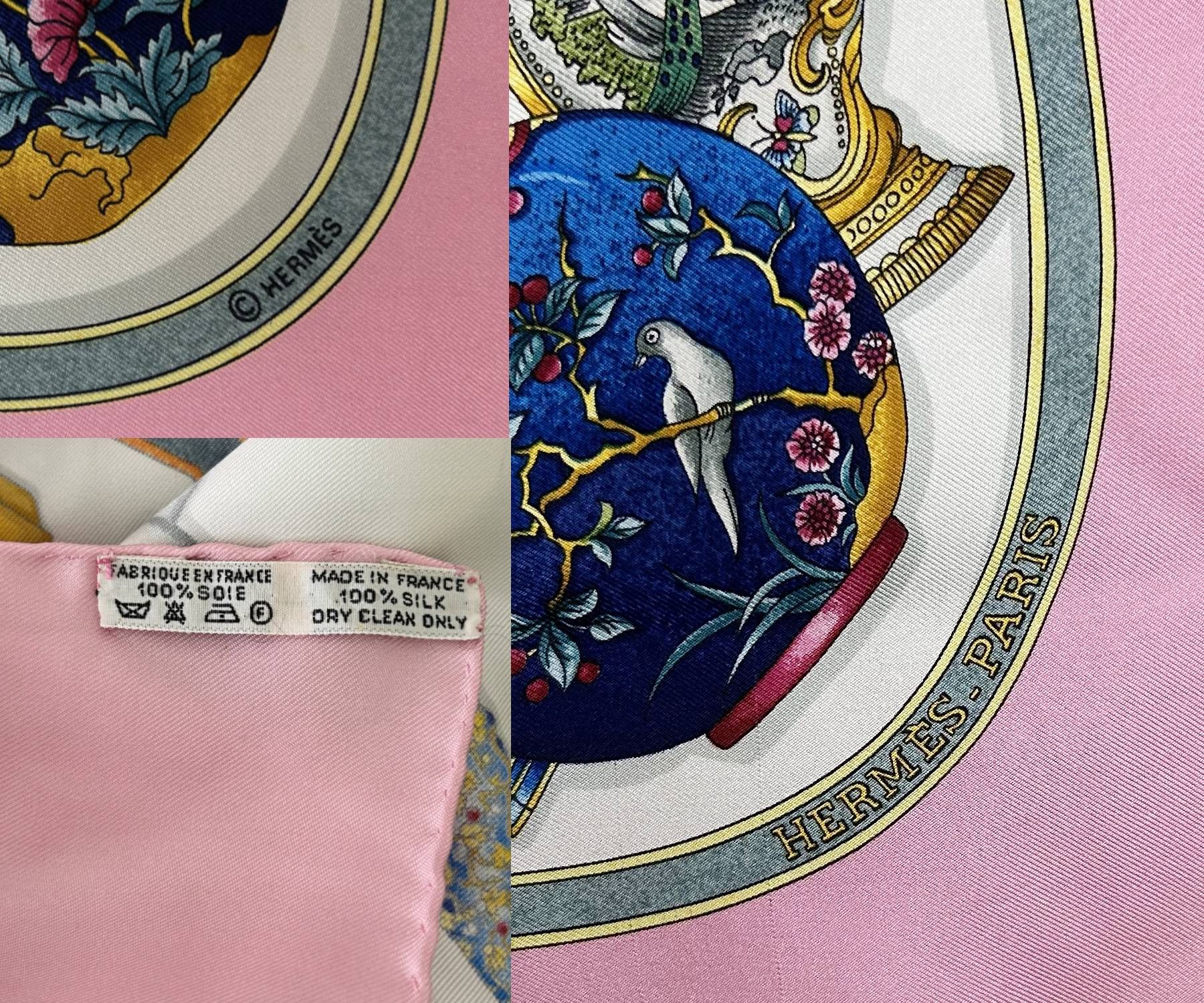 Hermes Hermes Vintage Pink Blue perfume Qu Importe le Flacon Scarf Size ONE SIZE - 5 Thumbnail