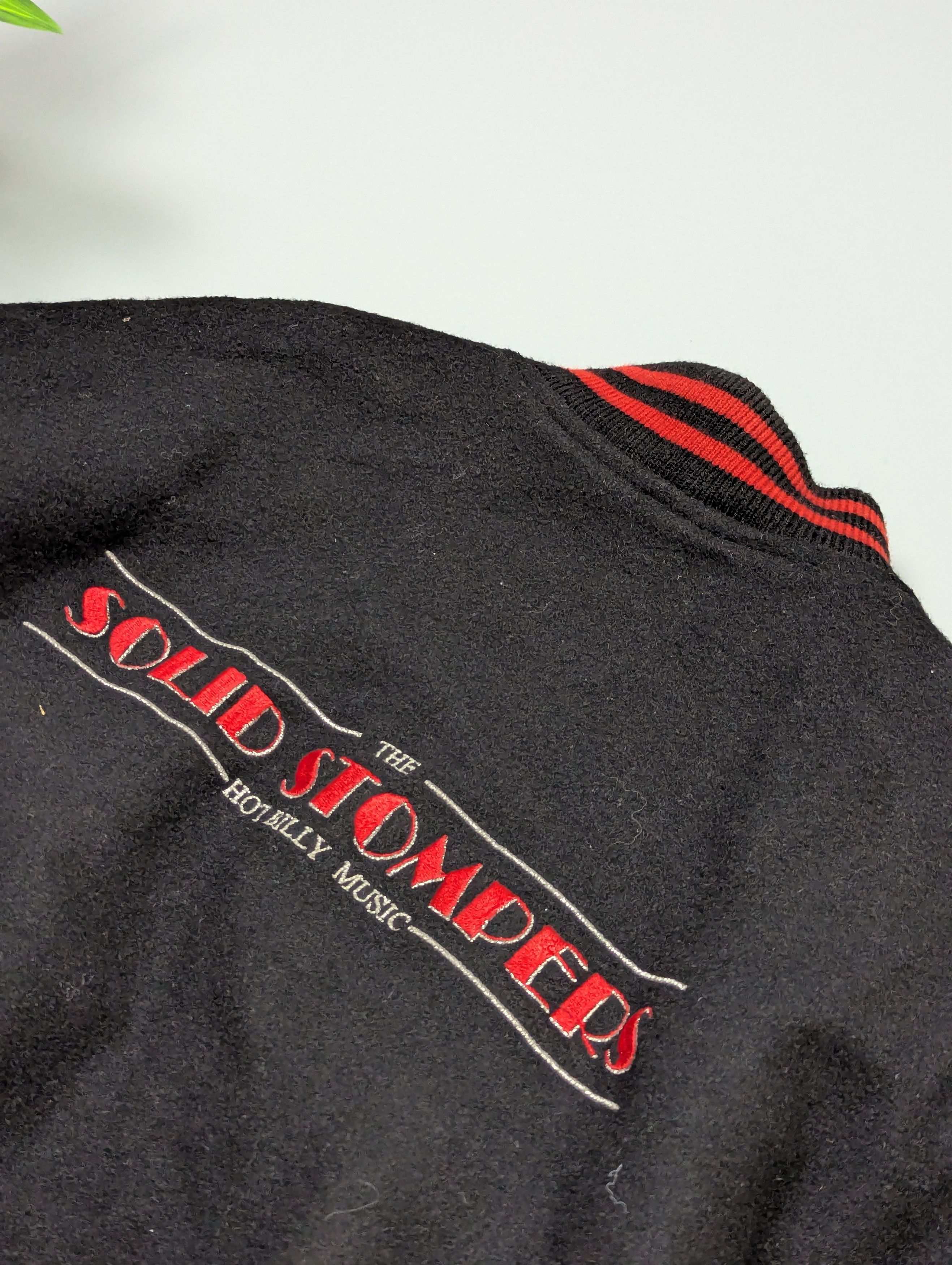 Vintage Rockabilly VTG 80s Wool Leather Black Bomber Varsity Jacket Size US L / EU 52-54 / 3 - 15 Thumbnail