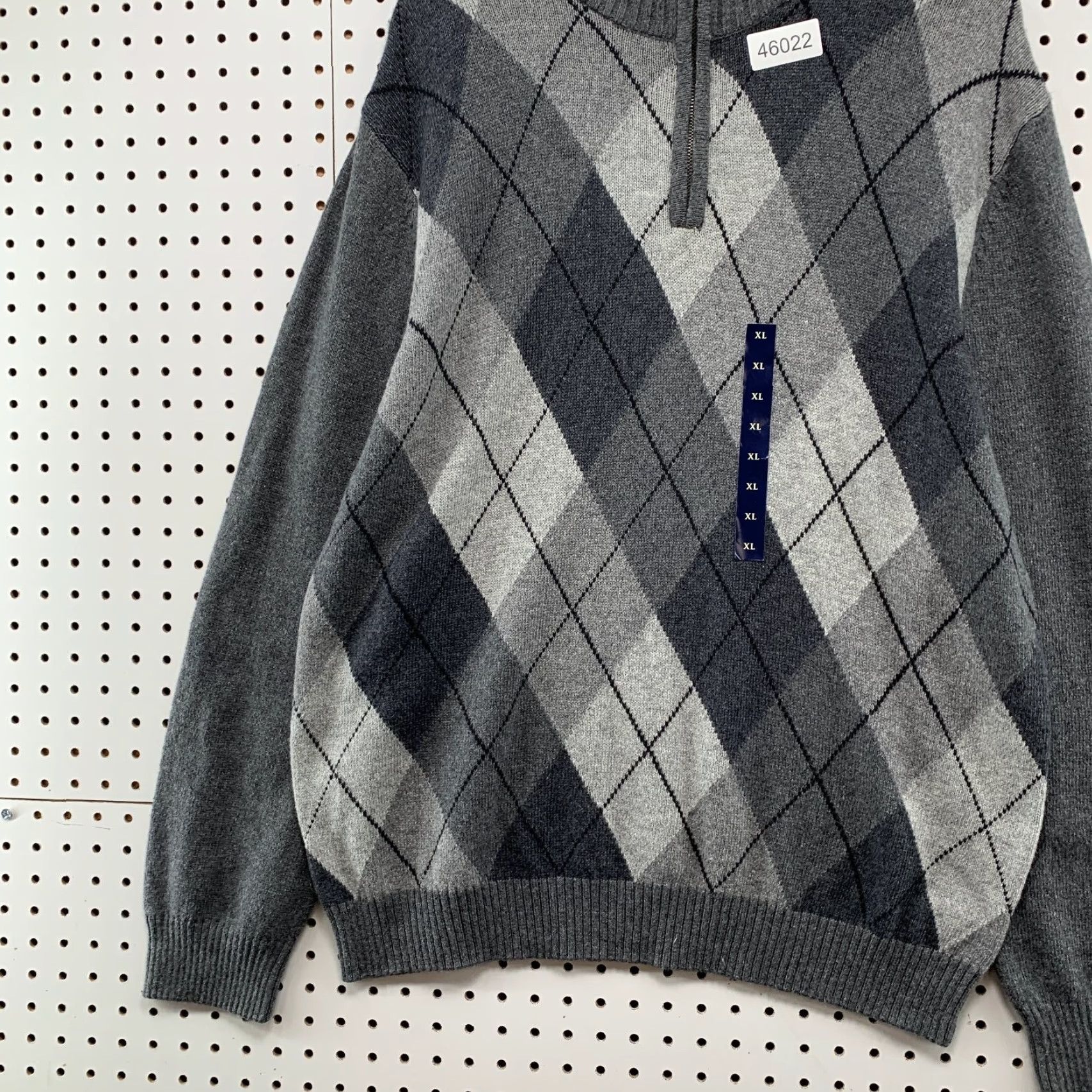 Vintage Consensus Wool Argyle 1/4 Zip Knit Sweater Mens XL Gray NWT Business Work Mock Neck Long Sleeve Winter Fall Pullover Zipper Sweatery? Size US XL / EU 56 / 4 - 3 Thumbnail