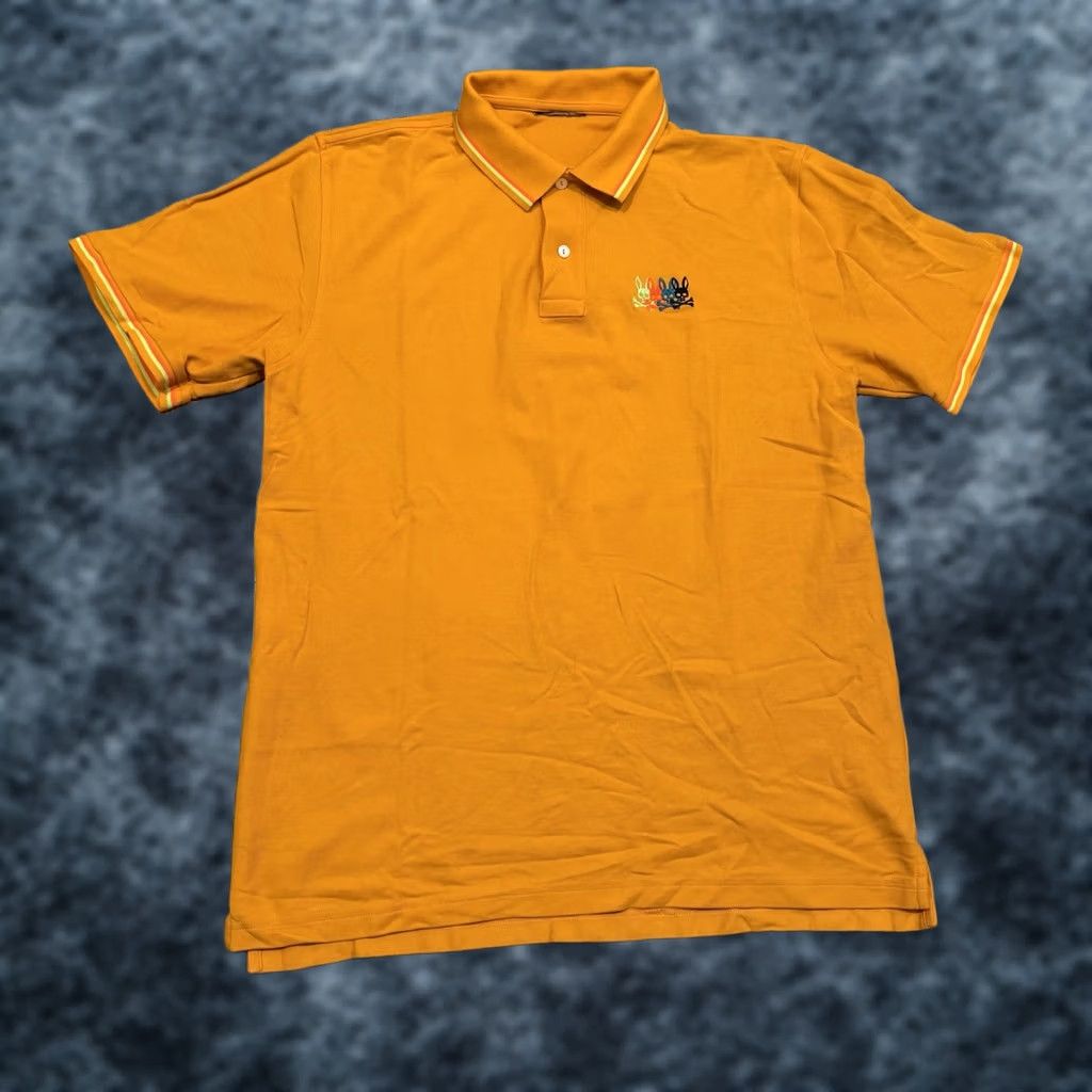 Psycho Bunny Psycho Bunny Polo Shirt Mens XL Short Sleeve Orange Neon Cotton Embroidered Logo Button Polo Shirt Size US XL / EU 56 / 4 - 1 Thumbnail