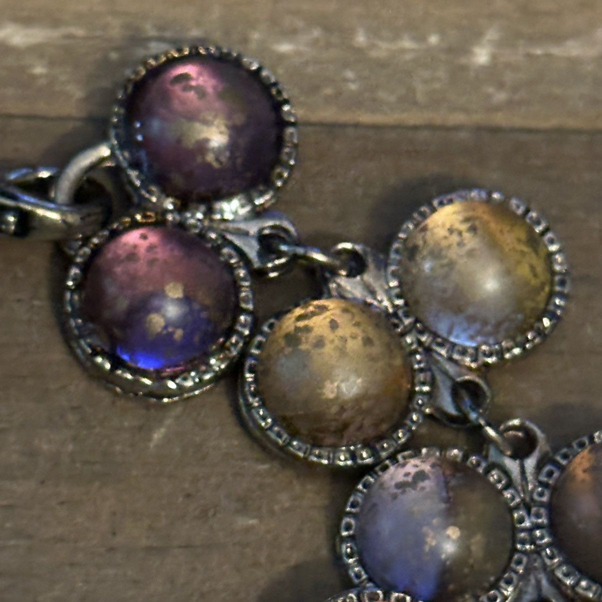 Other Bronze tone multi color cabochon stone link bracelet Size ONE SIZE - 8 Thumbnail