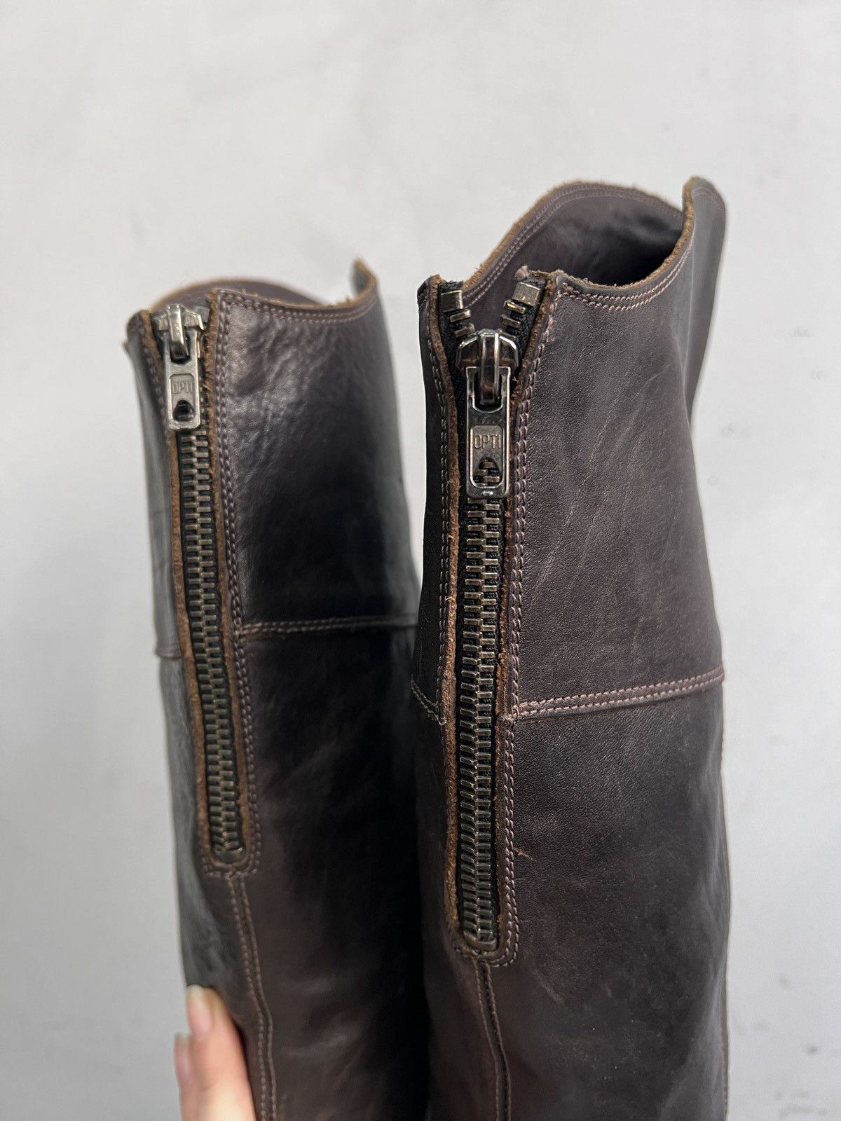 A.S.98 High long leather boots front zip Guidi style boots y2k Size US 8.5 / IT 38.5 - 10 Thumbnail
