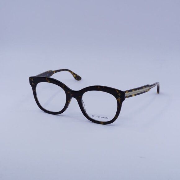 Bottega Veneta Bottega Veneta BV0241O 002 Eyeglasses Havana 49mm Square Size ONE SIZE - 5 Thumbnail