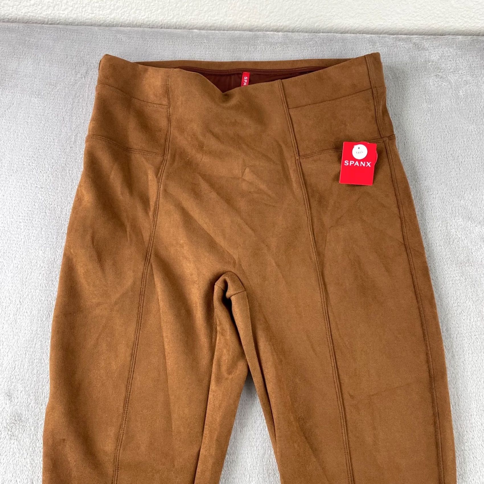 Spanx Spanx Faux Suede Leggings Women 1XT Tall Rich Caramel Slim Fit Pull On NWT Size 40" / US 18 - 7 Thumbnail