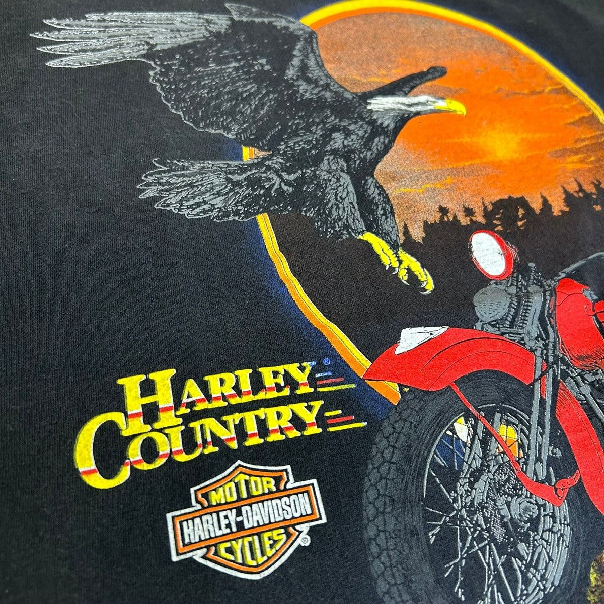 Harley Davidson 1995 Harley Davidson Bald Eagle RARE Vintage Graphic T Shirt Size US L / EU 52-54 / 3 - 7 Thumbnail