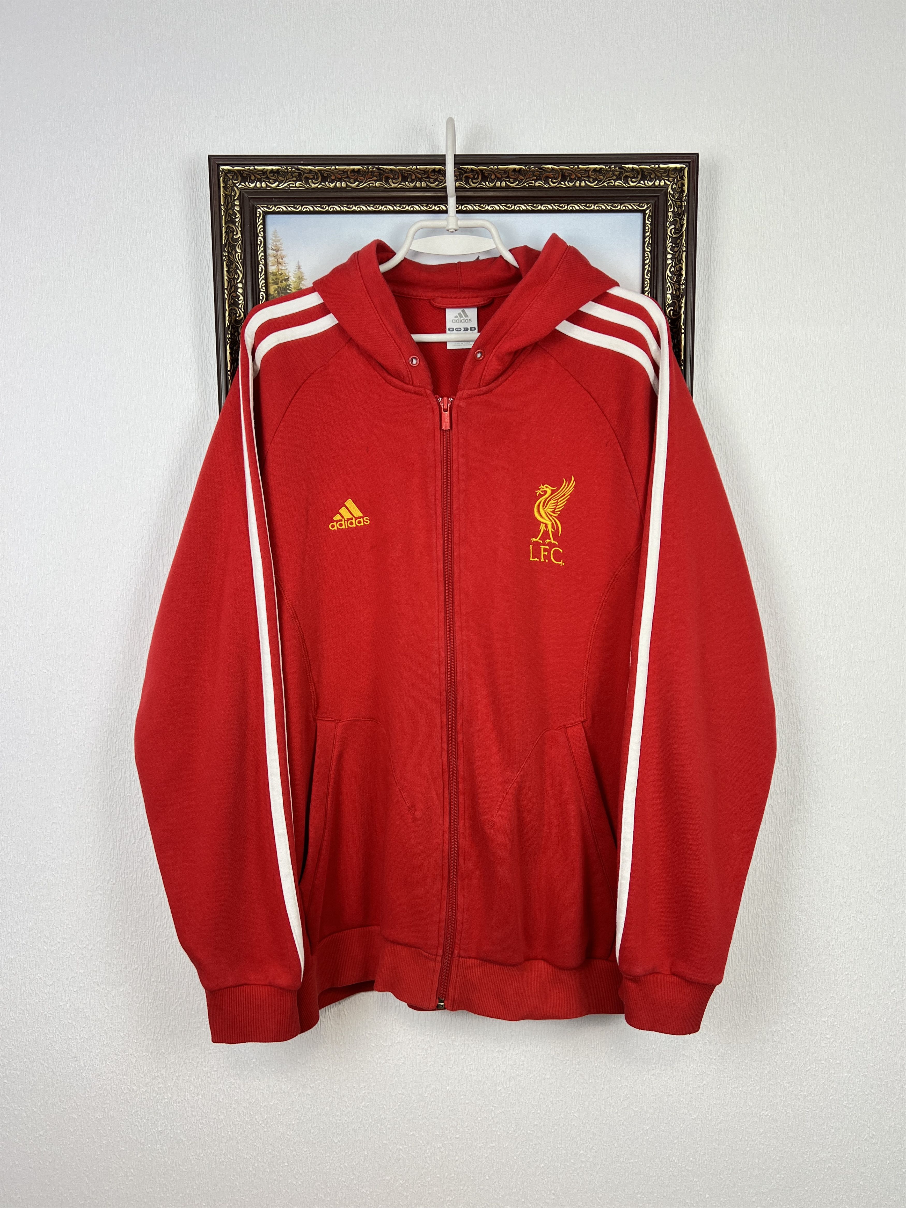 Vintage Adidas Liverpool Football Hoodie Jacket YNWA