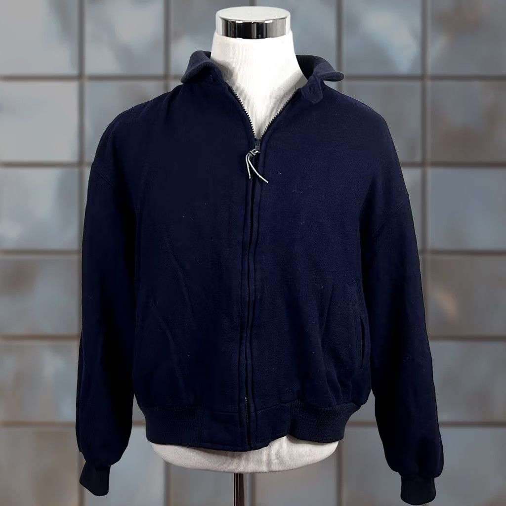 Vintage Lakeland Jacket Wool Navy Bomber Full Zip Flannel Lined Size 44 Mens Vintage Dark Blue Wool Blend Full Zip Bomber Jacket Size US S / EU 44-46 / 1 - 1 Thumbnail