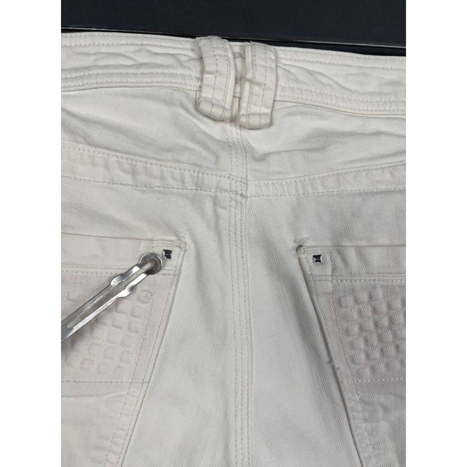 Diesel Diesel Jeans Size 31 White Denim Cotton Straight Leg Belt Loop Womens Size 24" / US 00 / IT 34 - 7 Thumbnail