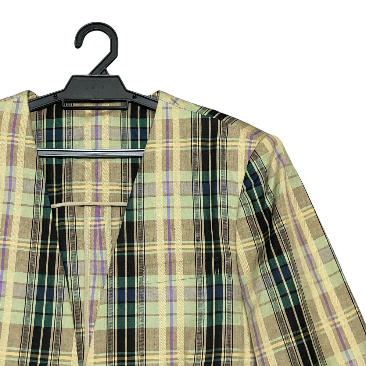 Burberry Vintage 90s Burberrys’ Japan Checkered Cotton Linen Blazer Size M / US 6-8 / IT 42-44 - 3 Thumbnail