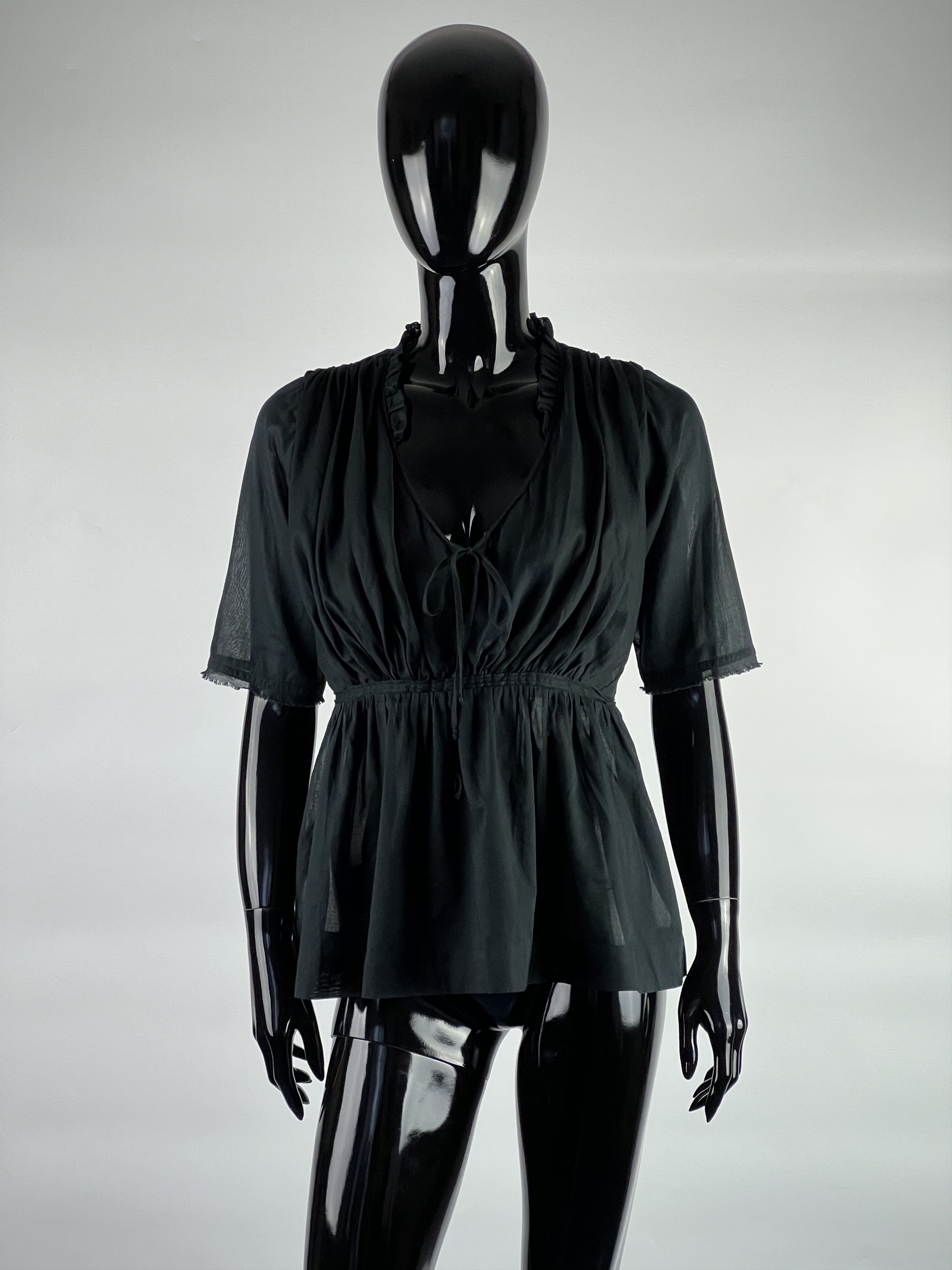 Jil Sander Jil Sander Women's Black Cotton Blouse Top Size XS/S Size S / US 4 / IT 40 - 1 Thumbnail