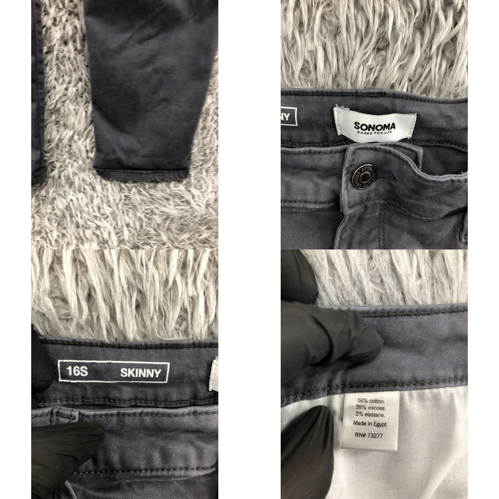 Vintage Sonoma Skinny Ankle Pants Womens Gray Size 16 Short Stretch Pockets Knit Regular Front Flat Front 27in Inseam Size 38" / US 16 / IT 52 - 8 Thumbnail
