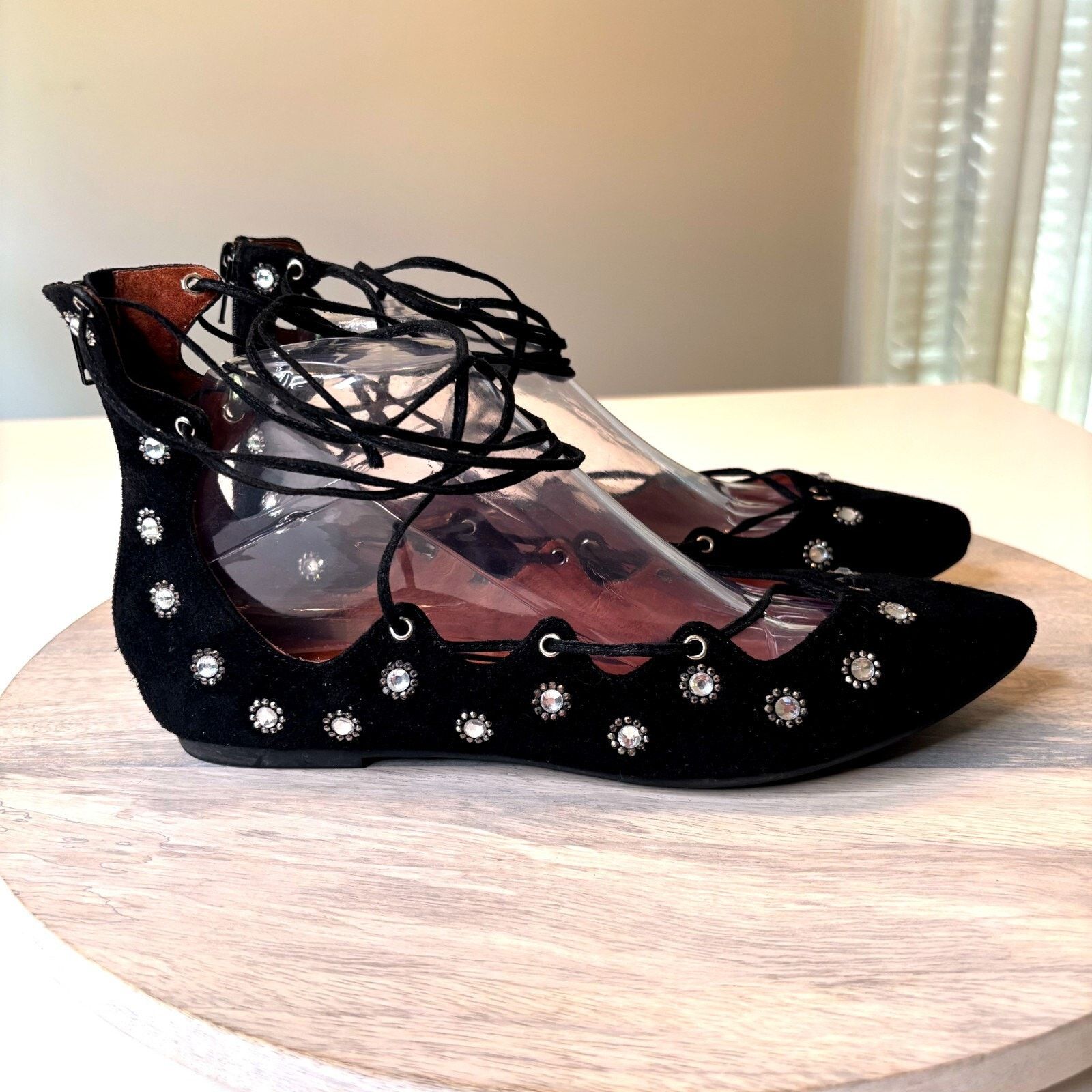 Free People Jeffrey Campbell Free People Sparkle Black Suede Pumps Sz 8 Size US 8 / IT 38 - 4 Thumbnail