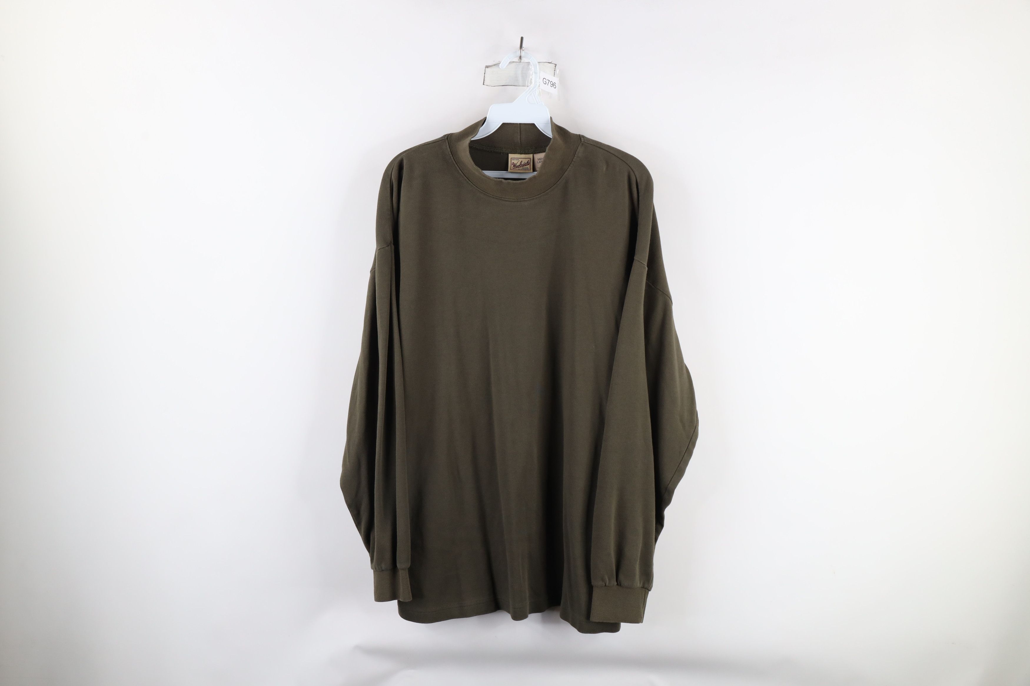 Vintage × Woolrich Woolen Mills Vintage 90s Woolrich Mock Neck Long Sleeve T-Shirt Green USA Size US L / EU 52-54 / 3 - 1 Thumbnail