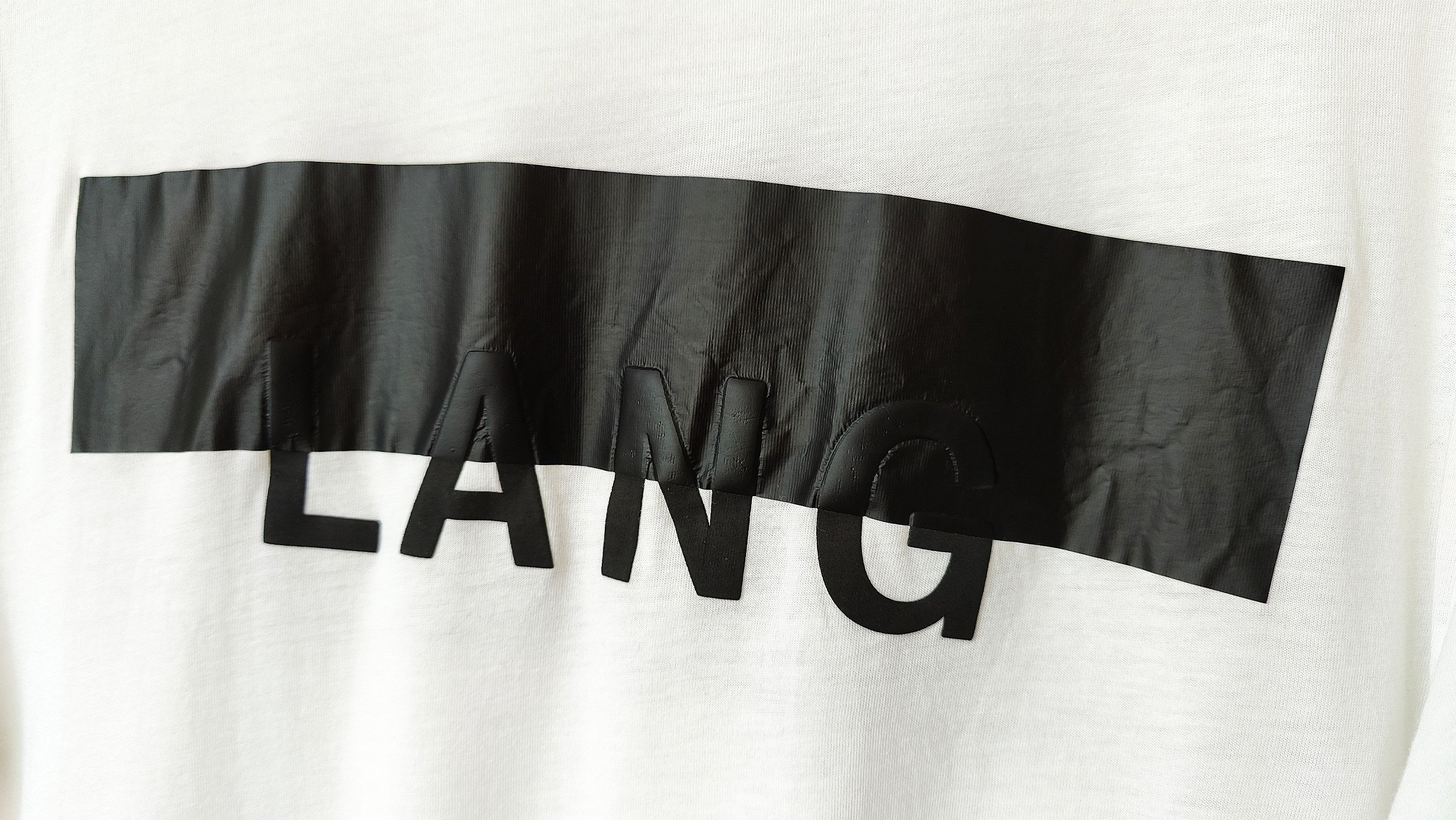 Helmut Lang Helmut Lang Archive Asymetric Black Logo Tshirt Size US M / EU 48-50 / 2 - 5 Thumbnail