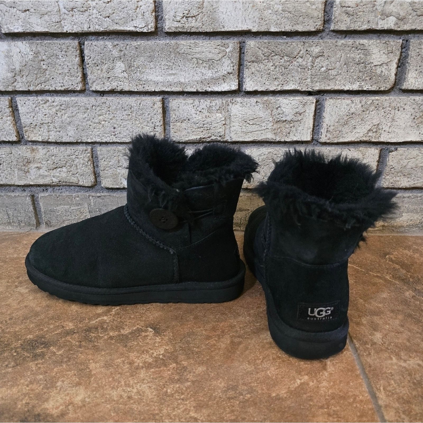 Black UGG Bailey Button Mini Boot