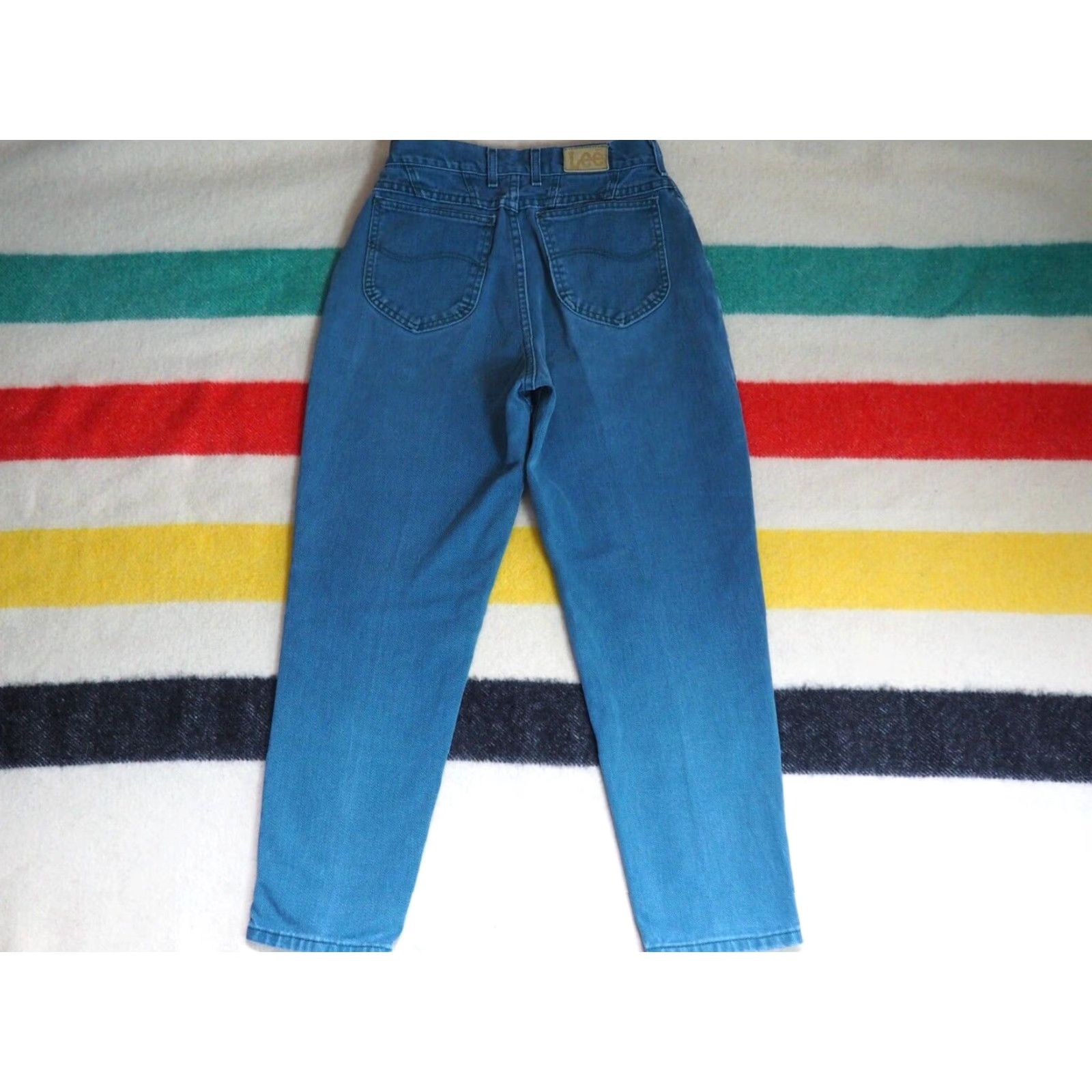 Lee VINTAGE LEE Jeans 27x26 Denim 80s 90s High Waist Mom Teal Spruce Blue Womens Size 27" / US 4 / IT 40 - 2 Thumbnail