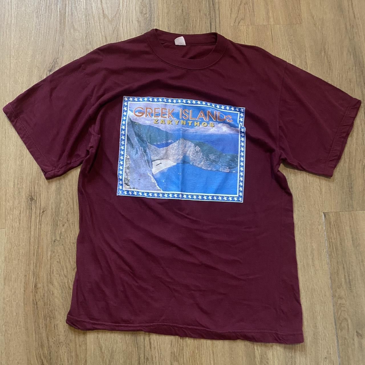 Other Burgundy Greek Islands Zakythos cotton t-shirt Vintage Size US L / EU 52-54 / 3 - 2 Thumbnail