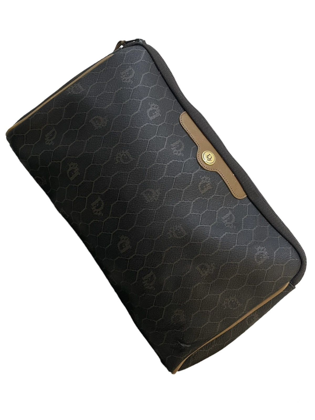 Dior 1990 - Dior Honey Comb Monogram Leather Clutch Bag Size ONE SIZE - 3 Thumbnail