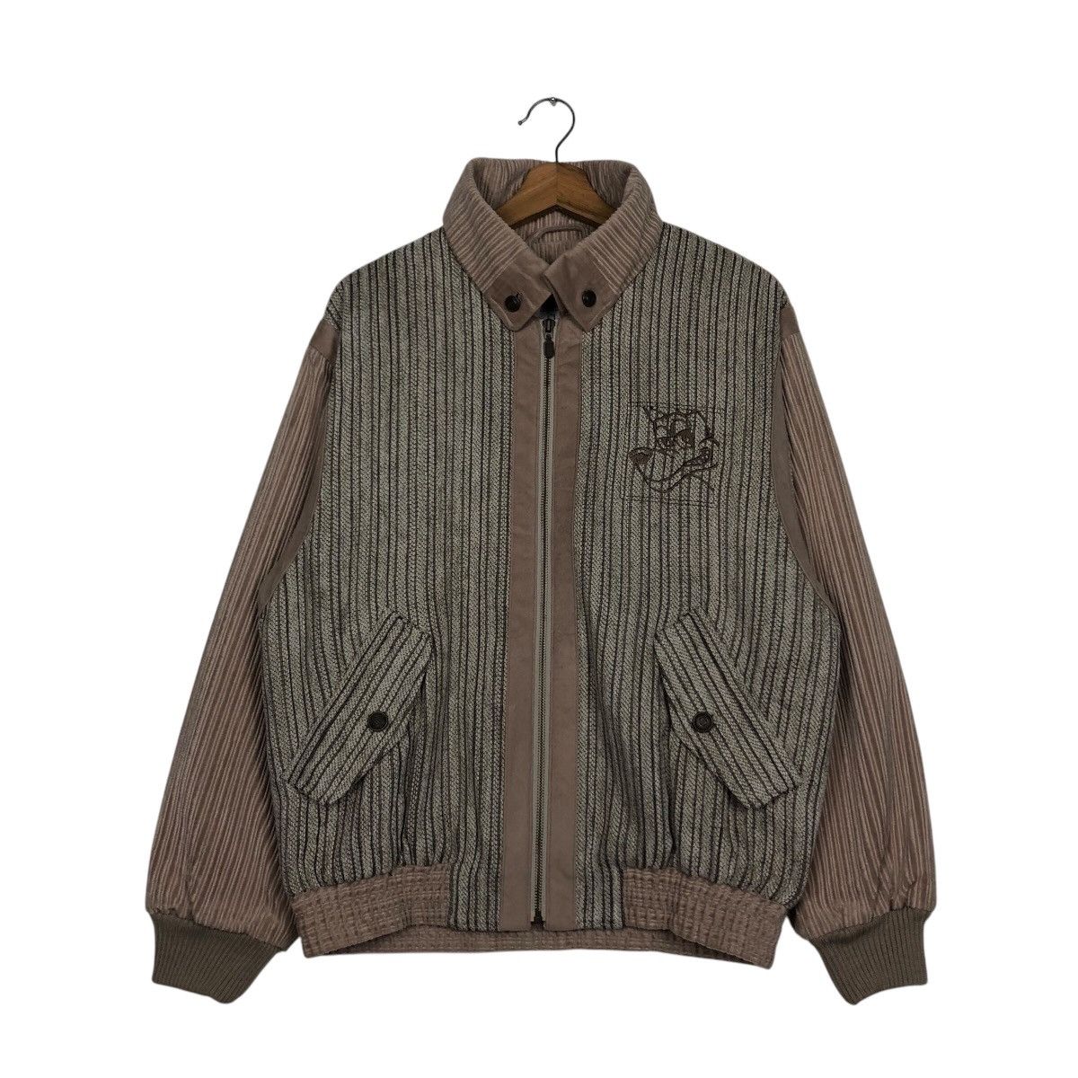 Japanese Brand 📌Vintage Bomber Jacket World Max Club Striped Issey Miyake Size US M / EU 48-50 / 2 - 2 Thumbnail