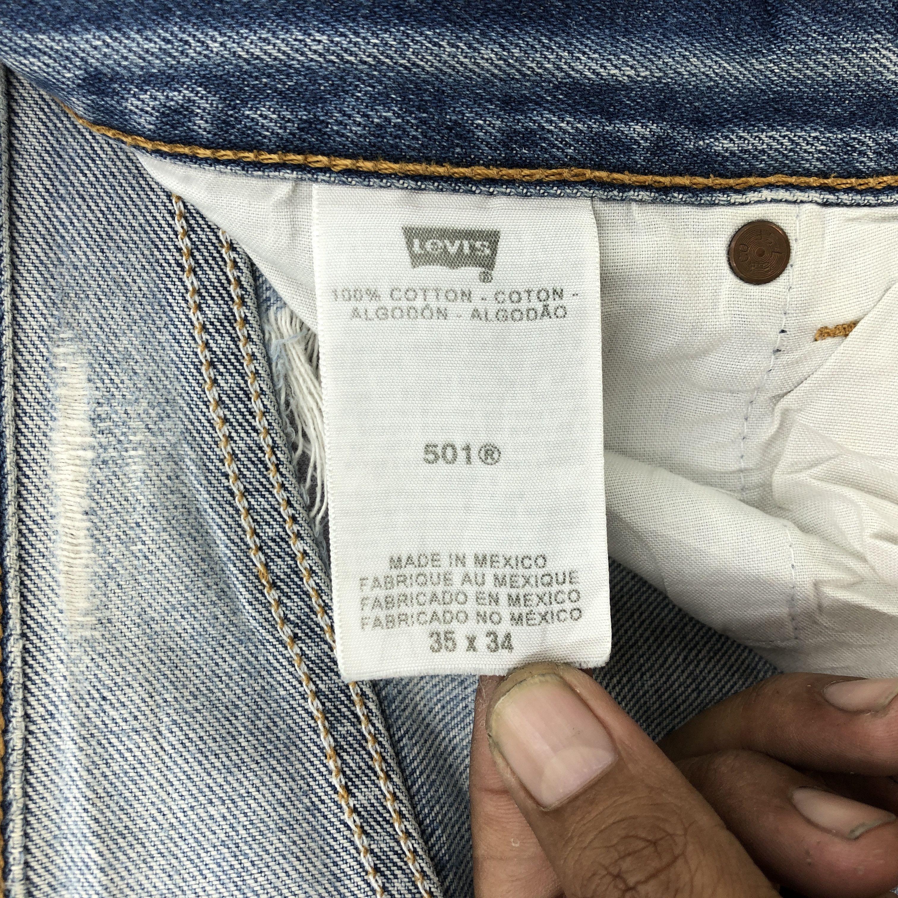 Levi's Vintage Distressed Levis 501 Jeans Levi's 501 Faded Denim Size US 32 / EU 48 - 8 Thumbnail