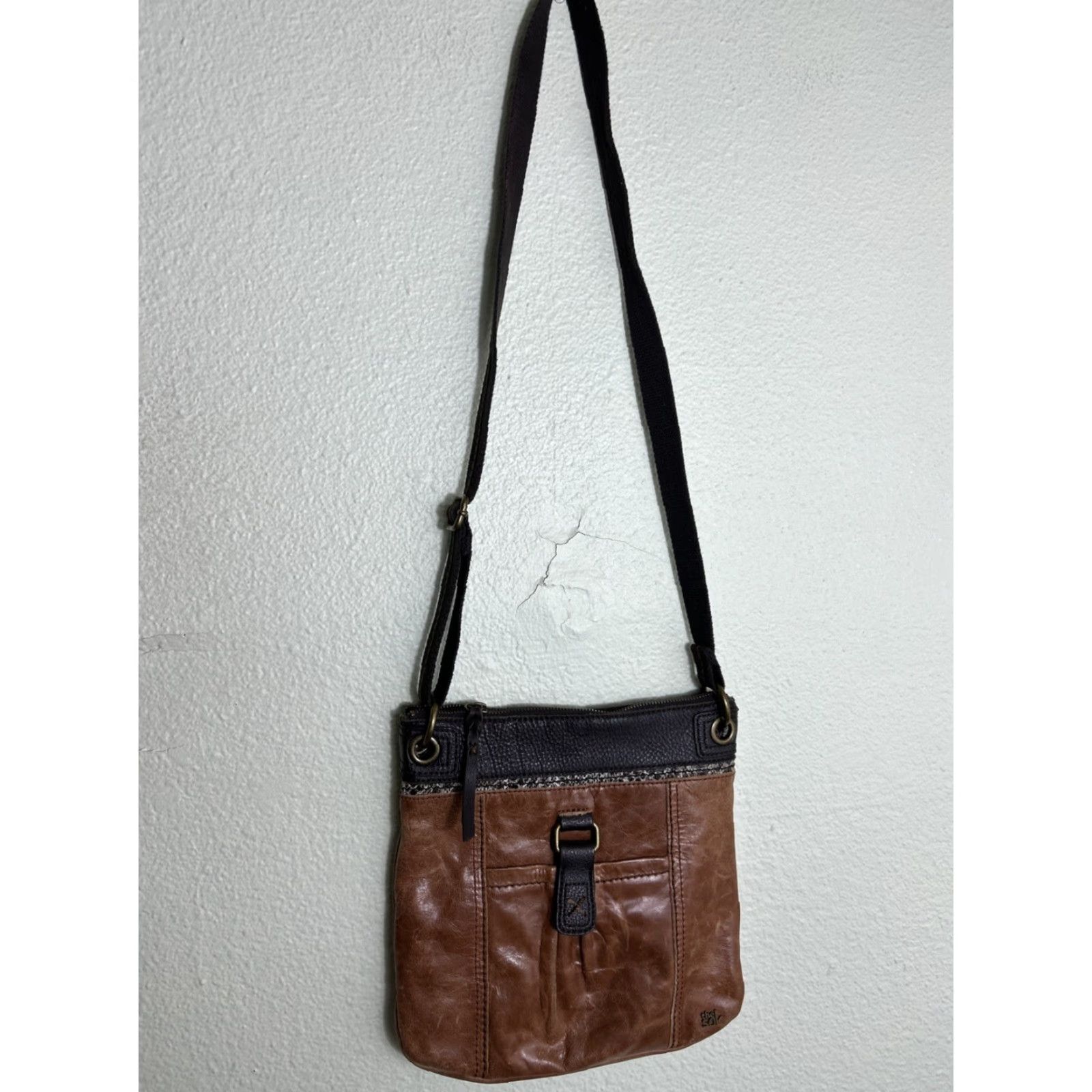 The Sak The Sak Light Brown Leather Purse Crossbody Boho 11x11x3" Ladies Browns Crossbody Bag Boho Leather Purse Women Size ONE SIZE - 6 Thumbnail