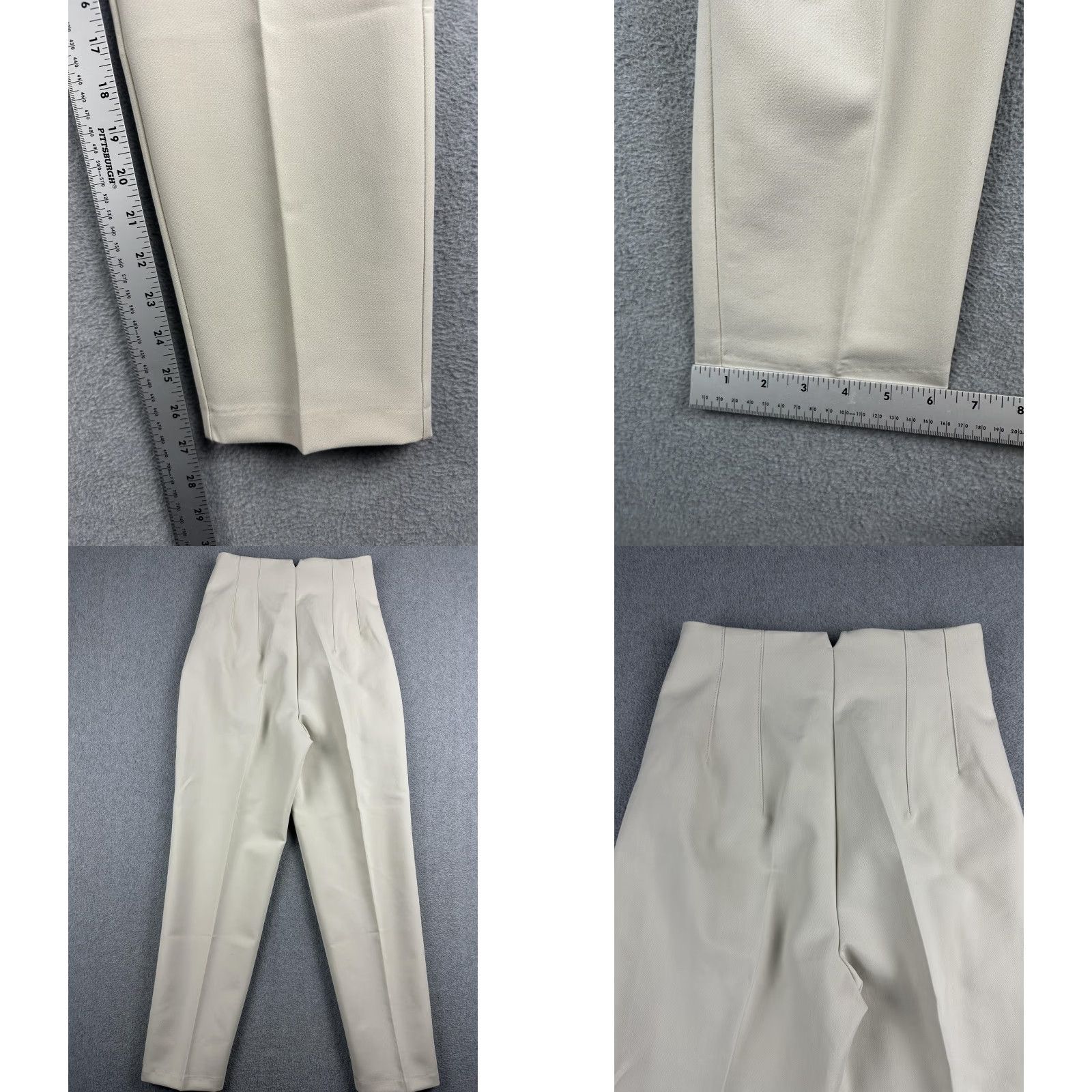 Zara Zara Womens XS Beige High Waist Tapered Dress Pants Twill Work Stretch Pockets Business Small Size 26" / US 2 / IT 38 - 8 Thumbnail