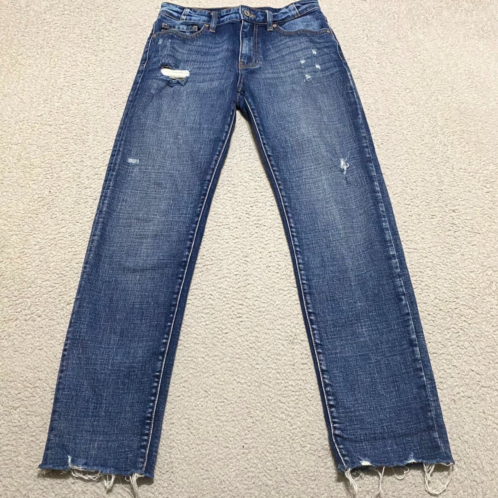 Vintage VINTAGE KanCan Womens Jeans 25 Blue Denim Straight Distressed Mid Rise Medium Wash 5-Pocket Womens Jeans 25 Mens? Size 42" / US 20 - 2 Thumbnail
