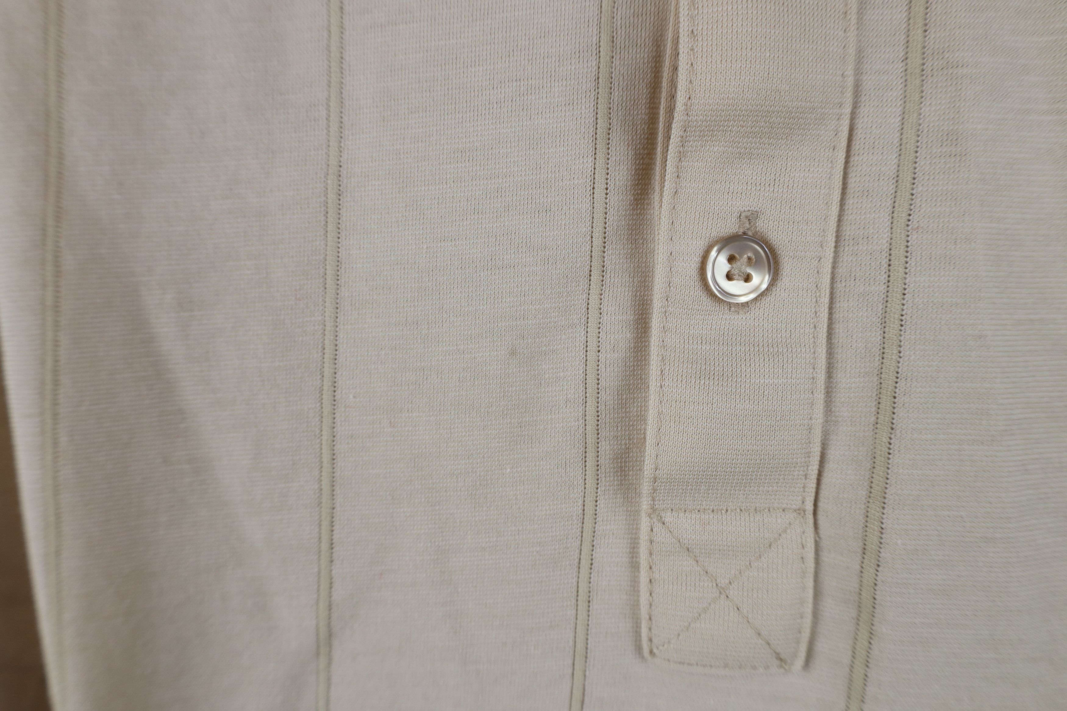 Vintage Vintage 90s Streetwear Striped Knit Golf Polo Shirt Beige Size US L / EU 52-54 / 3 - 5 Thumbnail