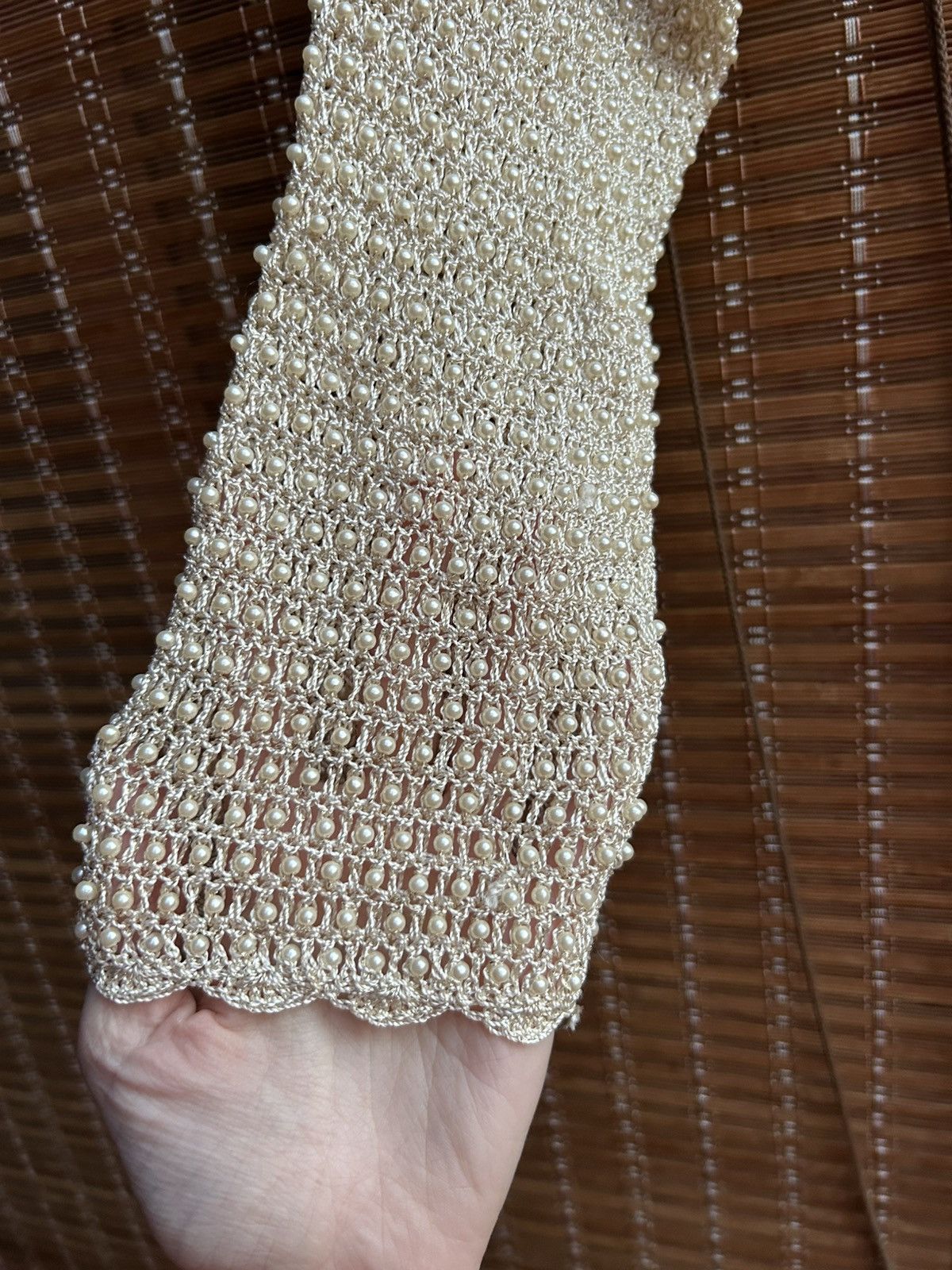 Morgan De Toi Y2K Morgan De Toi Crochet Beaded Bolero Shrug Tie Front Size ONE SIZE - 7 Thumbnail