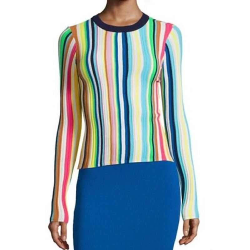 MILLY MILLY Vertical Striped Rainbow Pullover S Size S / US 4 / IT 40 - 1 Thumbnail
