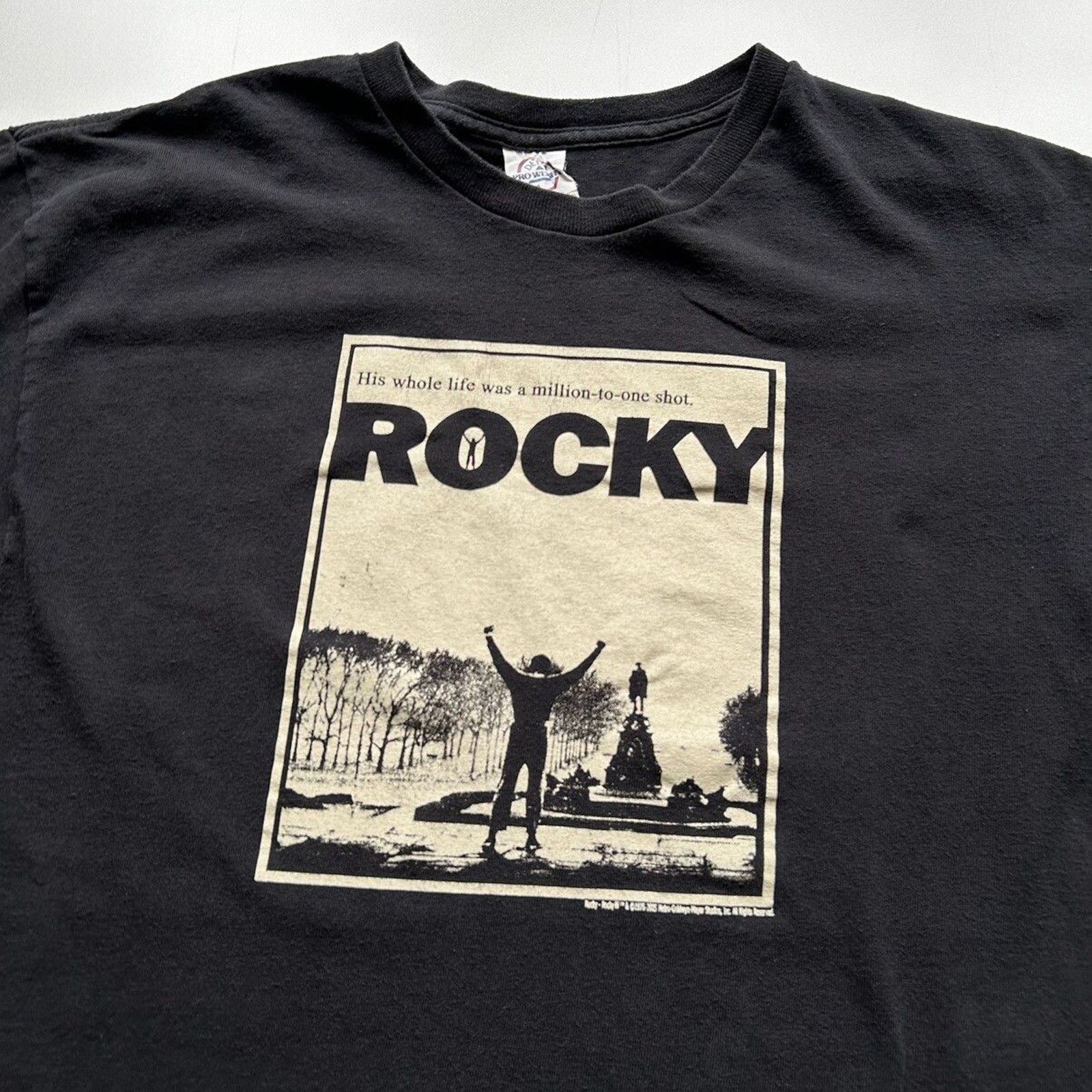 Vintage Rocky Movie Promo T Shirt Large Y2K Retro Graphic