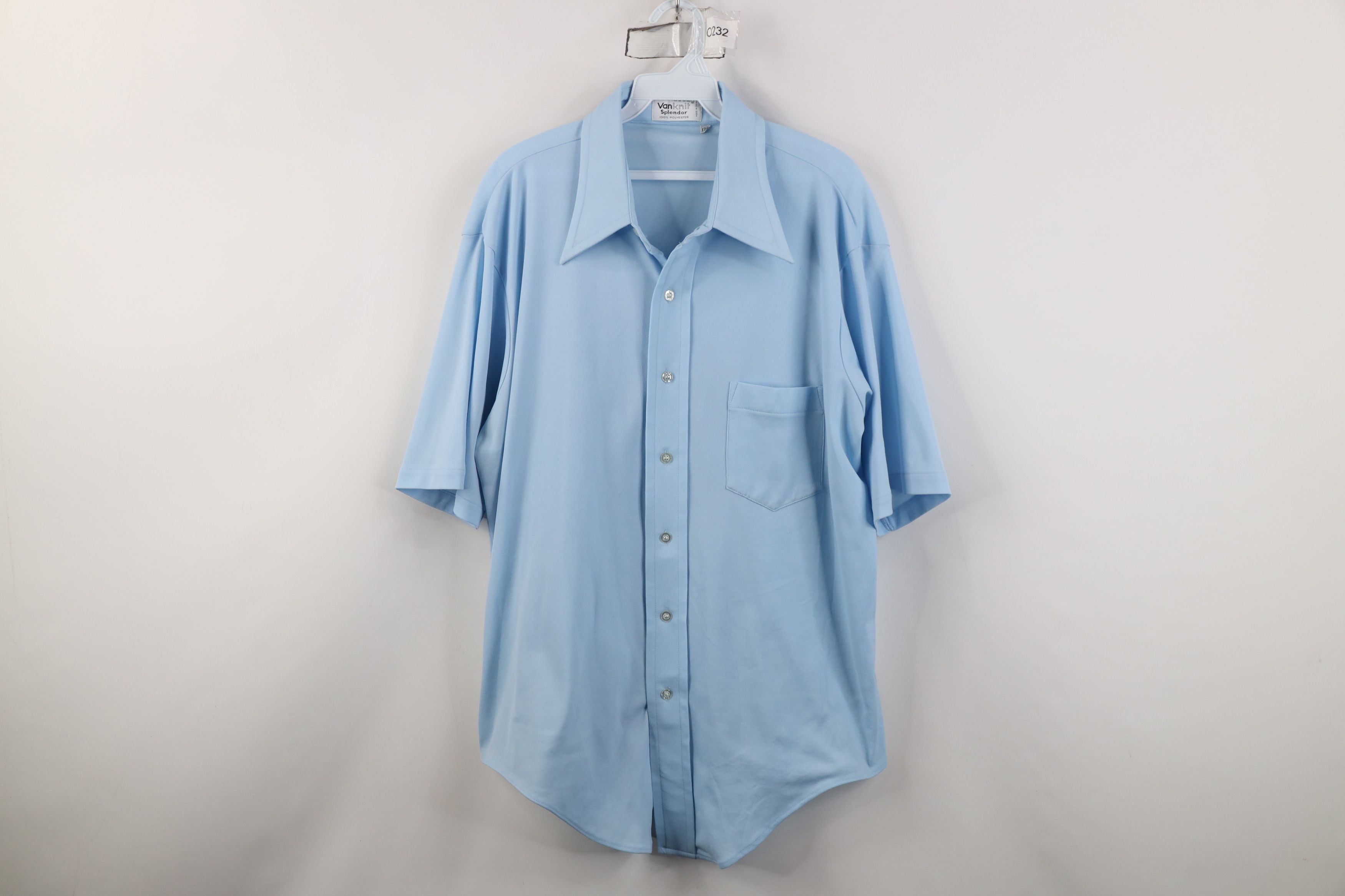 Vintage Vintage 70s Streetwear Knit Short Sleeve Button Shirt Blue Size US M / EU 48-50 / 2 - 1 Thumbnail