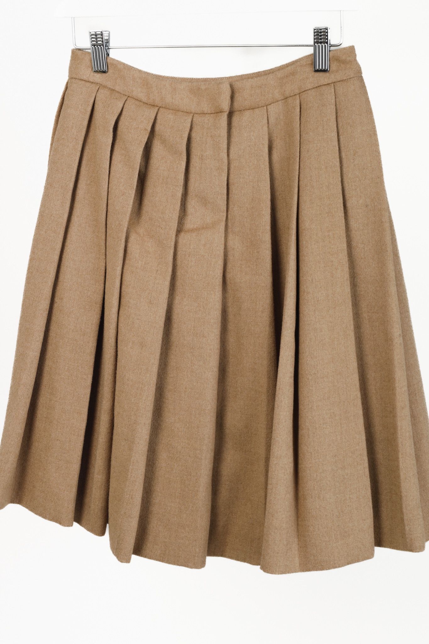 Miu Miu Miu Miu 2007 Tan Wool Pleated Skirt Miu Miu Size 26" / US 2 / IT 38 - 3 Thumbnail