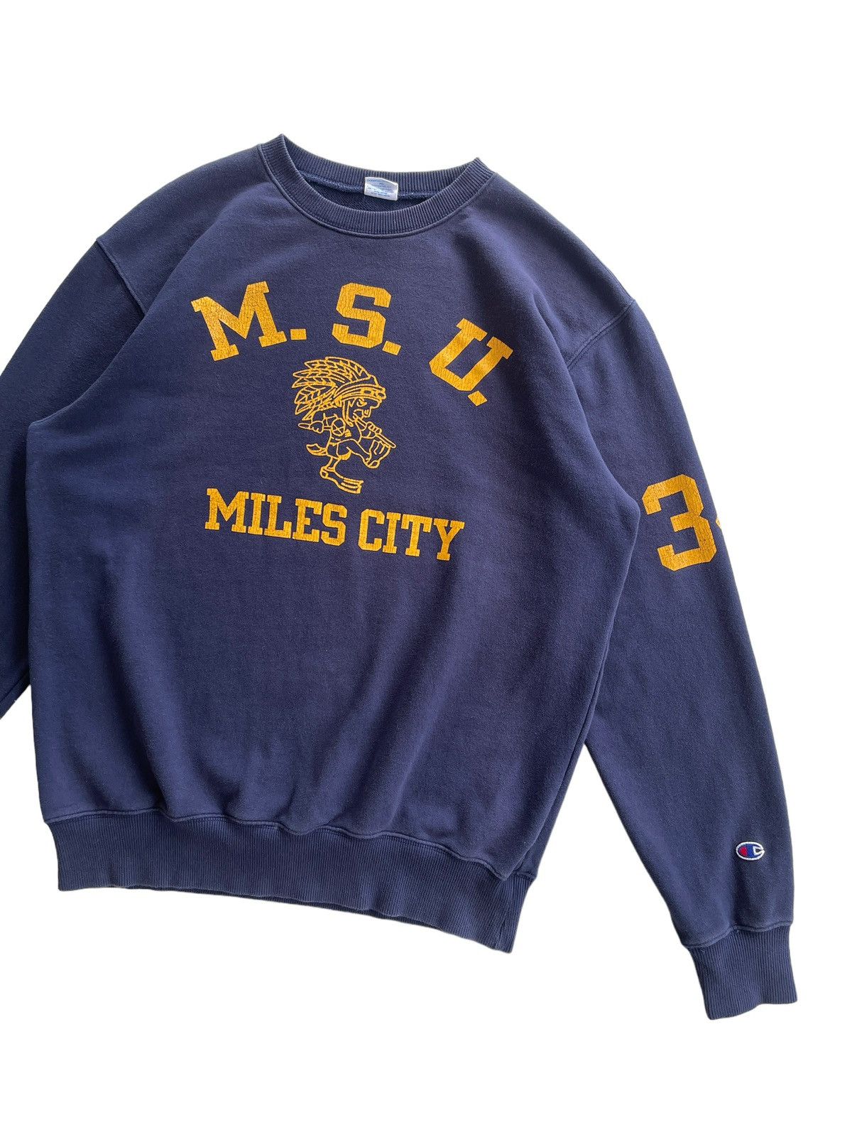 Champion Vintage 90s Champion MSU Miles City Sweatshirt Size US XL / EU 56 / 4 - 4 Thumbnail