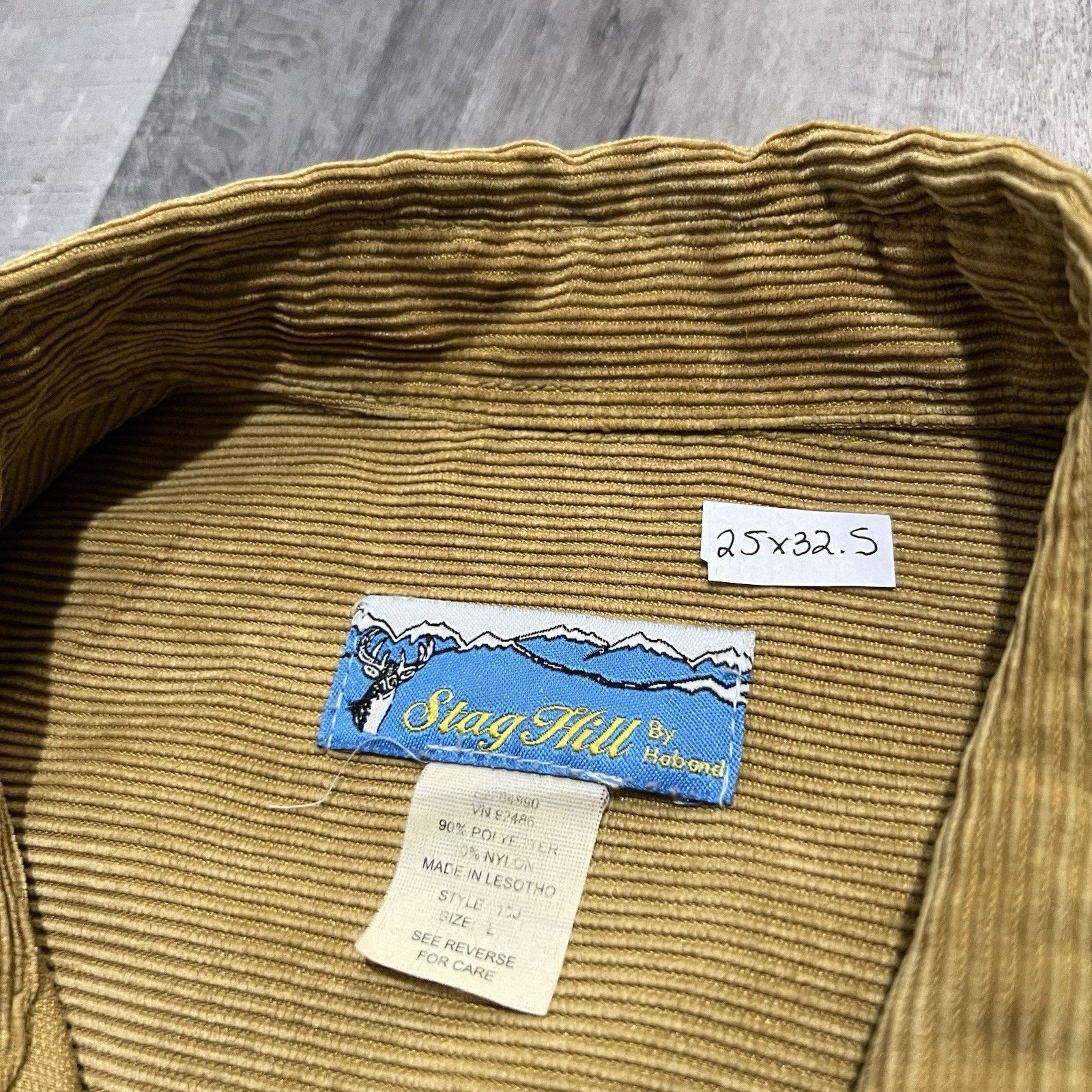 Haband VTG Stag Hill Corduroy Button Shirt Golden Yellow Cord Sz L Size US L / EU 52-54 / 3 - 5 Thumbnail