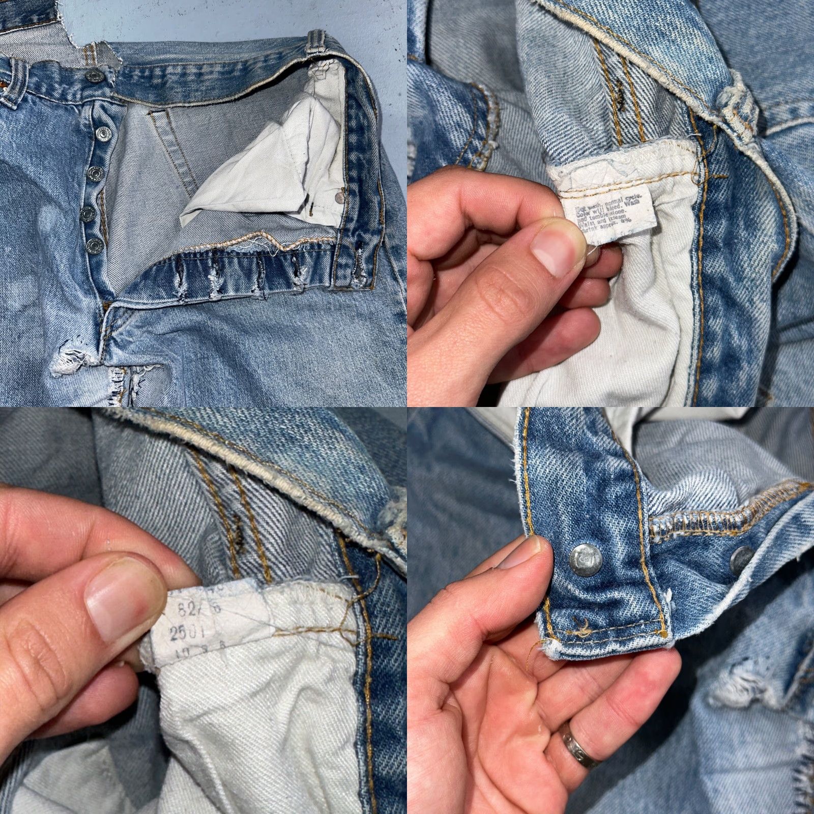 Levi's VINTAGE Levi's 501 XX Jeans 32x34 Light Blue Denim Straight Boot Cut USA 80s 90s Men Size US 32 / EU 48 - 8 Thumbnail