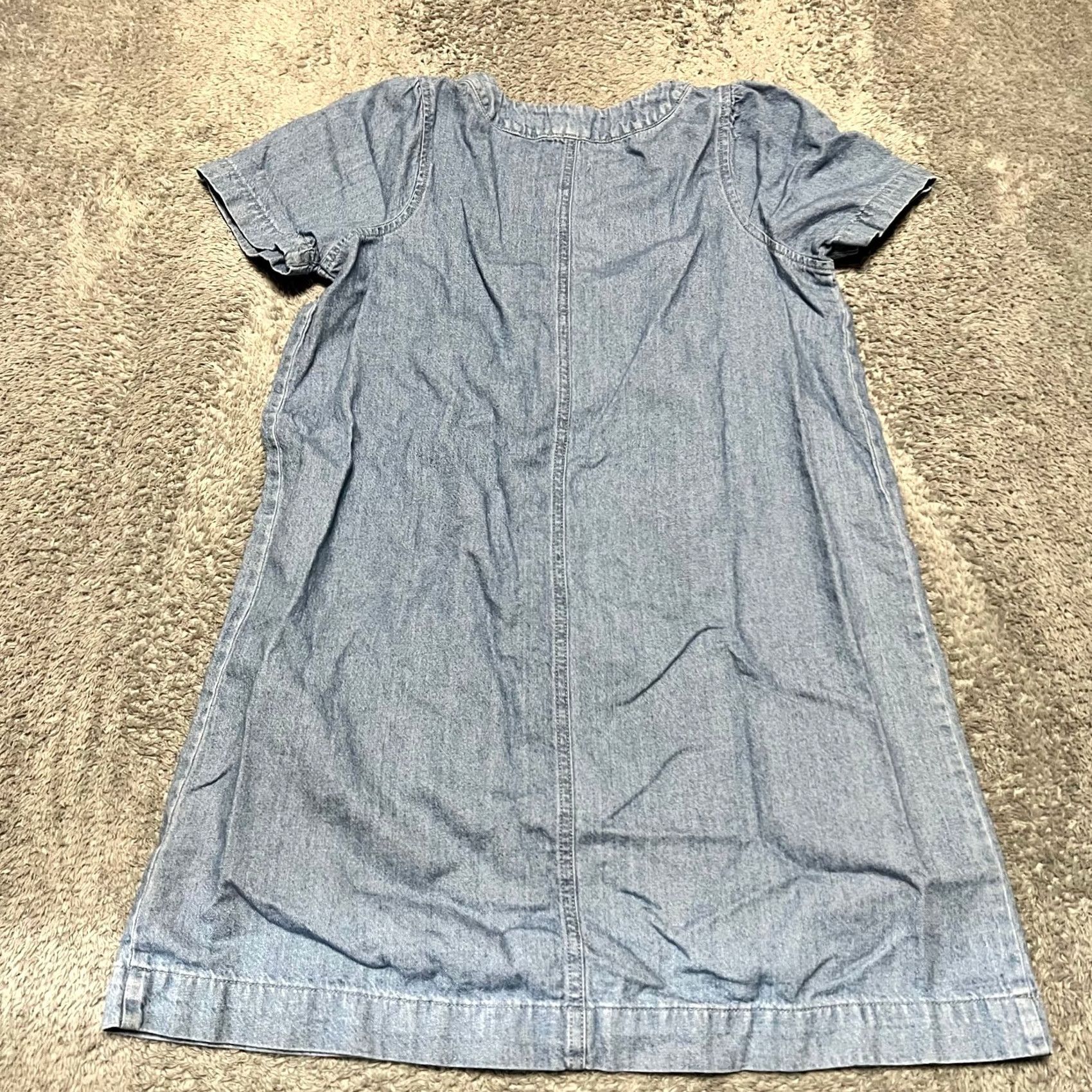 Madewell Madewell Denim Dress Womens Small Light Wash Short Sleeve Popover Size Size 28" / US 6 / IT 42 - 3 Thumbnail