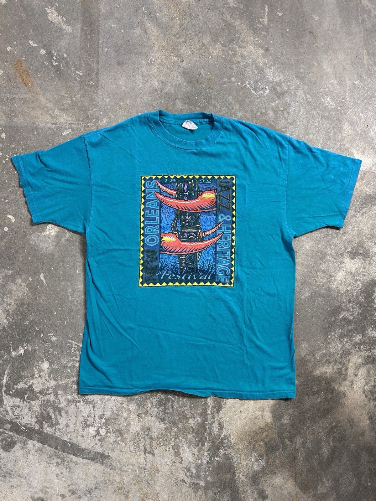 Hanes Vintage 80’s New Orleans Jazz & Heritage Festival T-Shirt Size US XL / EU 56 / 4 - 1 Thumbnail