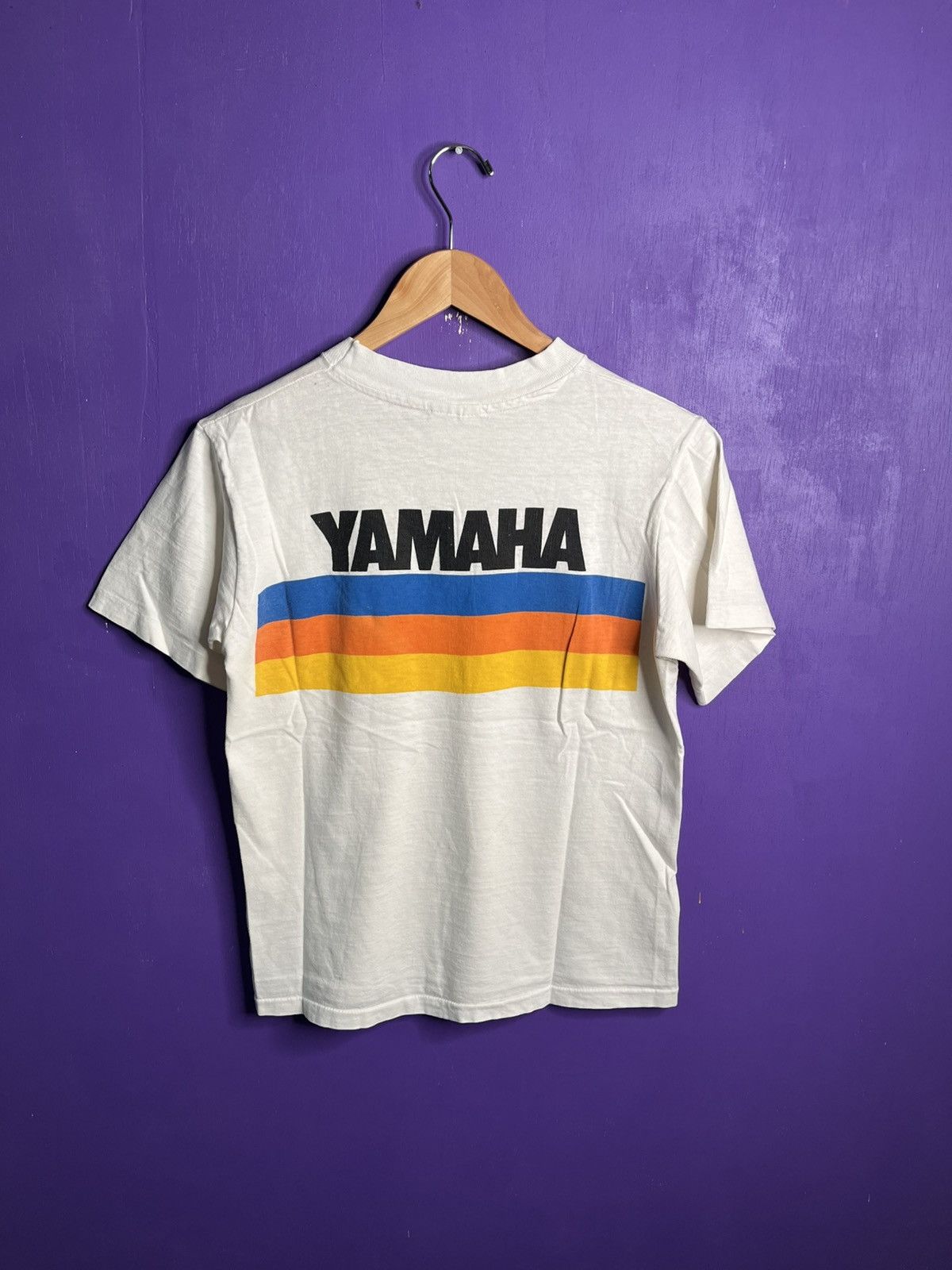 Vintage × Yamaha Vintage 80s Yamaha skis chest stripes t-shirt Size US S / EU 44-46 / 1 - 2 Thumbnail