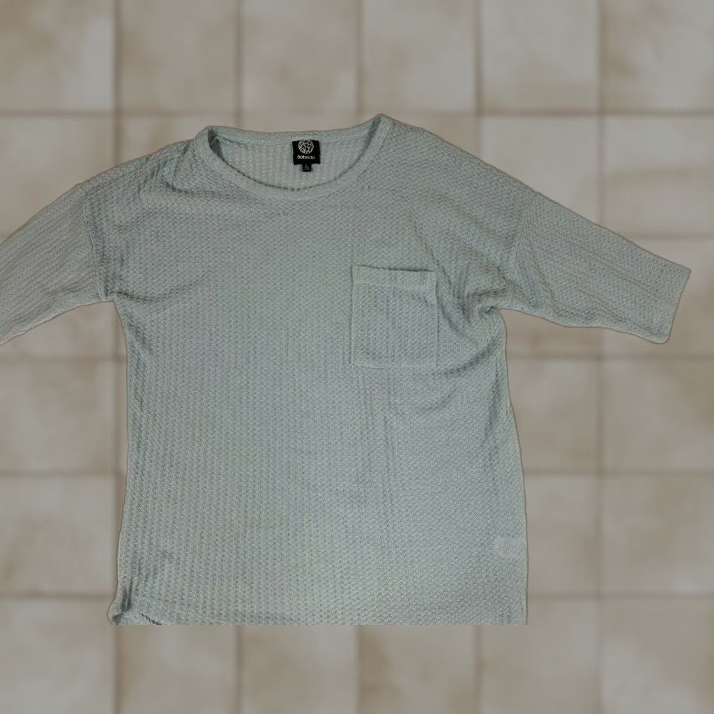 Vintage Bobeau Sweater Womens L blue light pocket stretch Crew Neck 3/4 Sleeve Balloon Knit Embroidered Pullover Regular Size X Size L / US 10 / IT 46 - 1 Thumbnail
