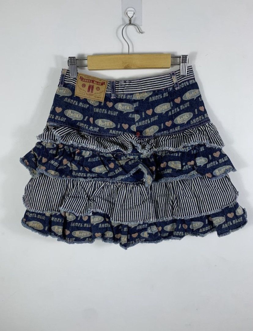 Angel Blue Angel Blue Mini Skirt Jeans all over Print hysteric style Size 27" / US 4 / IT 40 - 1 Thumbnail