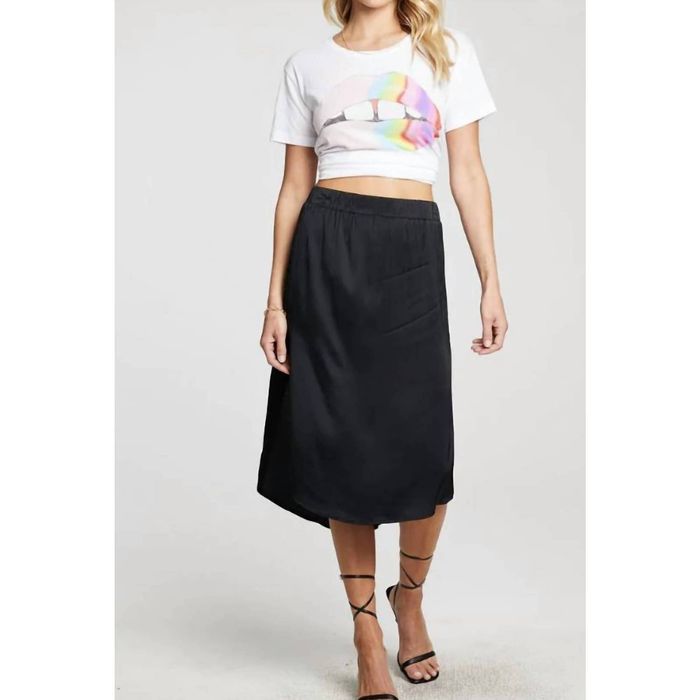 Chaser LA CHASER Stretch Silky Basics Midi Skirt With Side Slit Grailed